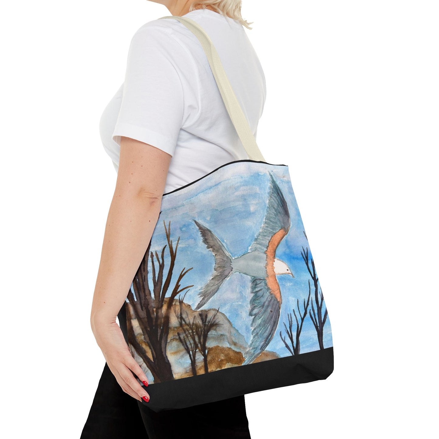 Elegant Bird Design Tote Bag, Nature Lover's Gift, Eco-Friendly Shopping Bag, Unique Art Tote, Everyday Carryall Bag