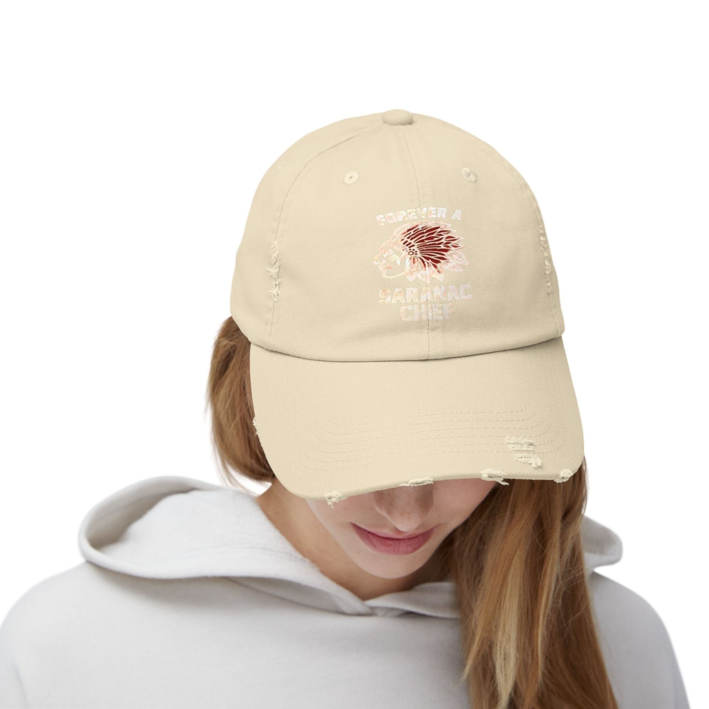 Forever a Saranac Chief Unisex Distressed Cap