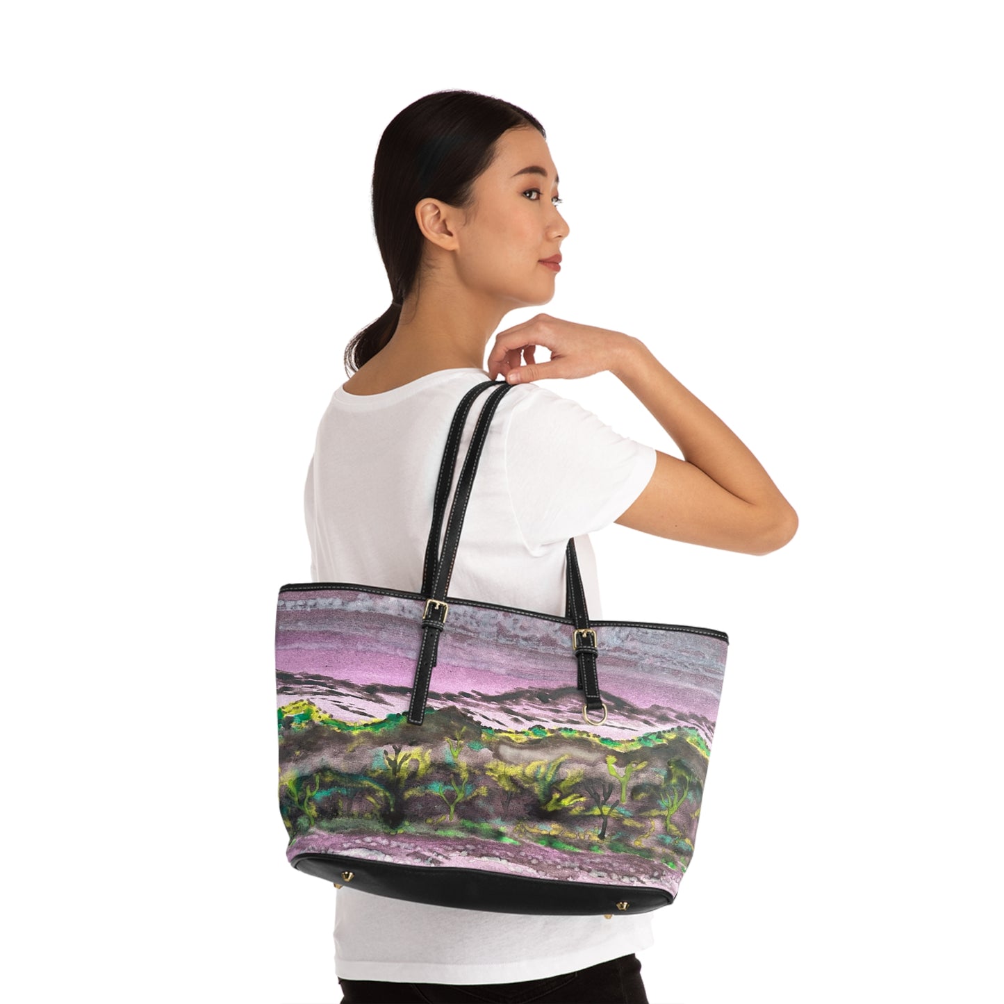 "Purple Mountains Majesty" PU Leather Shoulder Bag