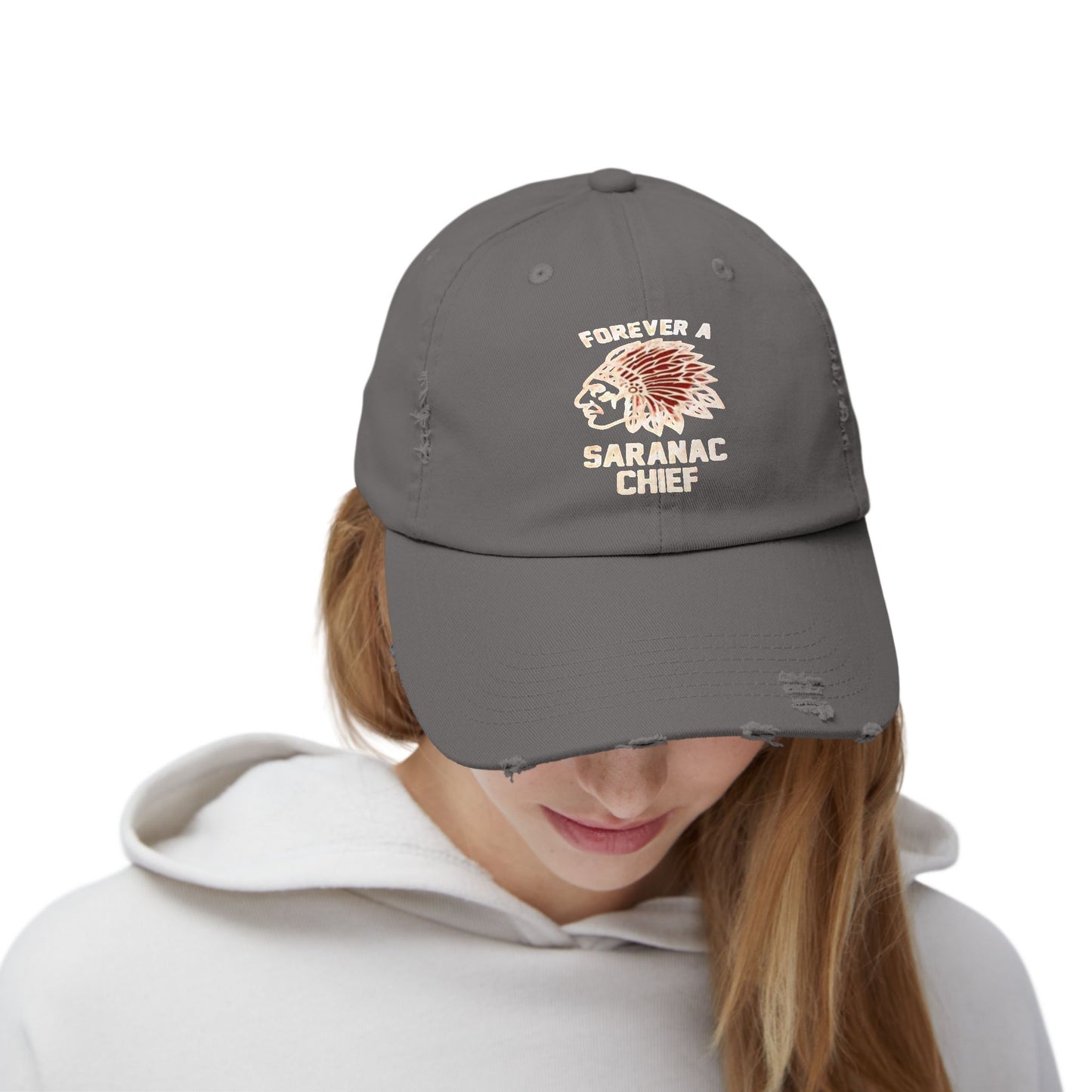 Forever a Saranac Chief Unisex Distressed Cap