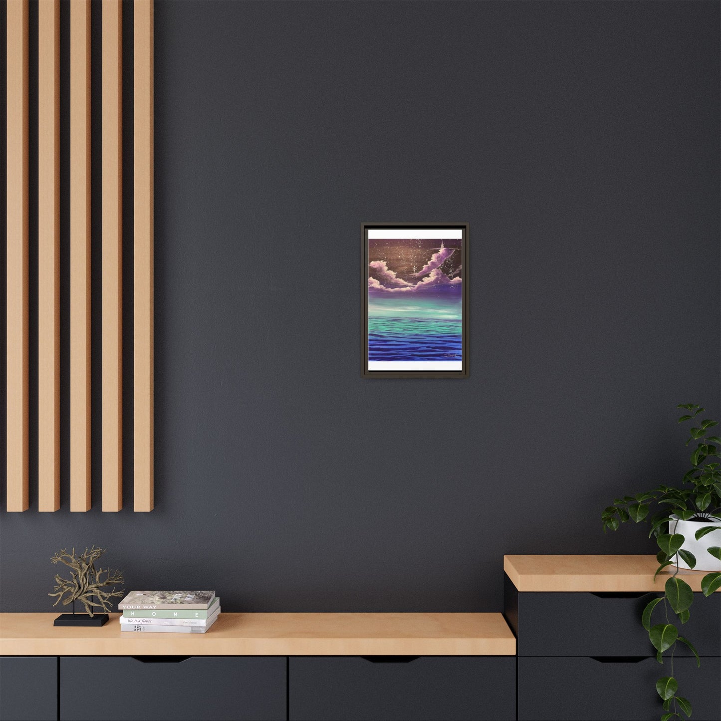Night Sky Matte Canvas, Framed (Multi-color)