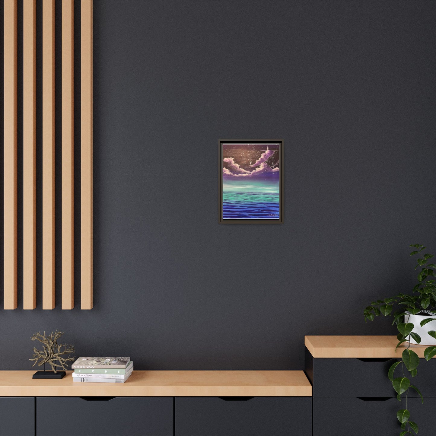 Night Sky Matte Canvas, Framed (Multi-color)