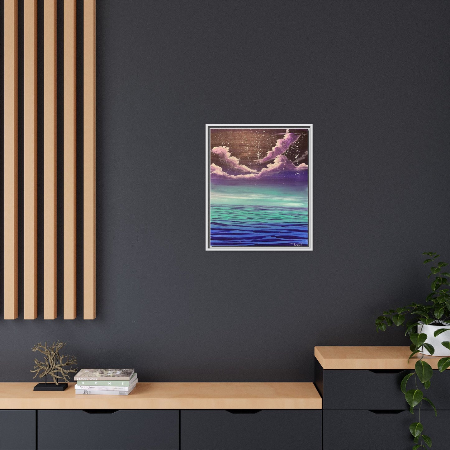 Night Sky Matte Canvas, Framed (Multi-color)