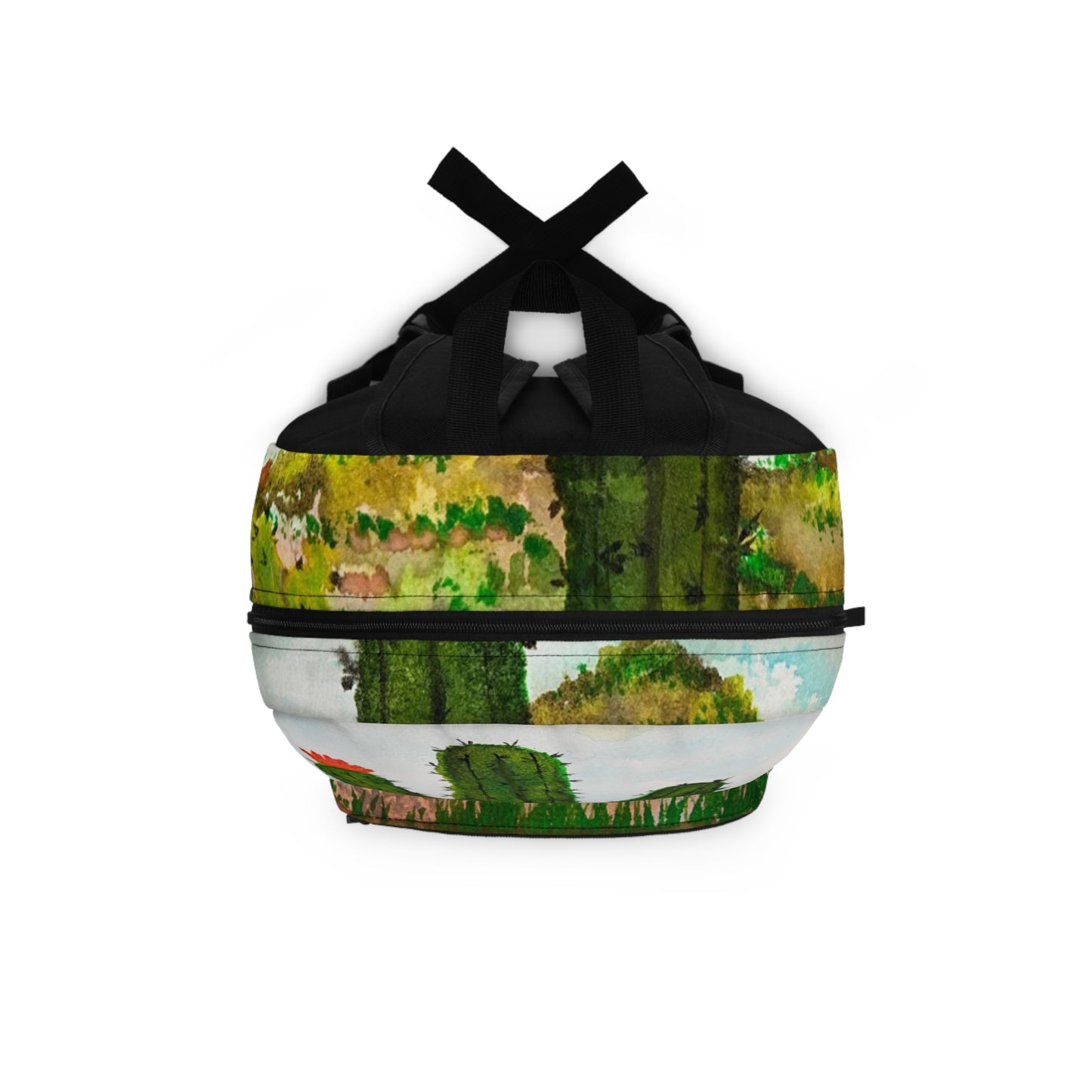 Cactus & Hummingbird Backpack – Watercolor Desert Nature School Bag