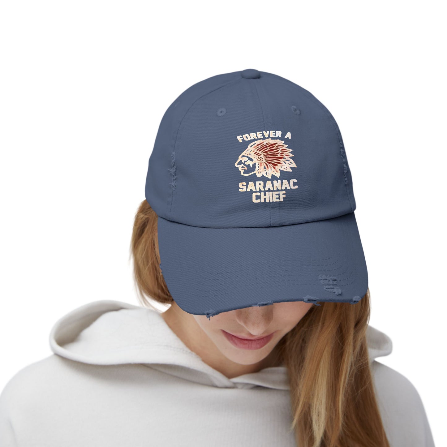 Forever a Saranac Chief Unisex Distressed Cap