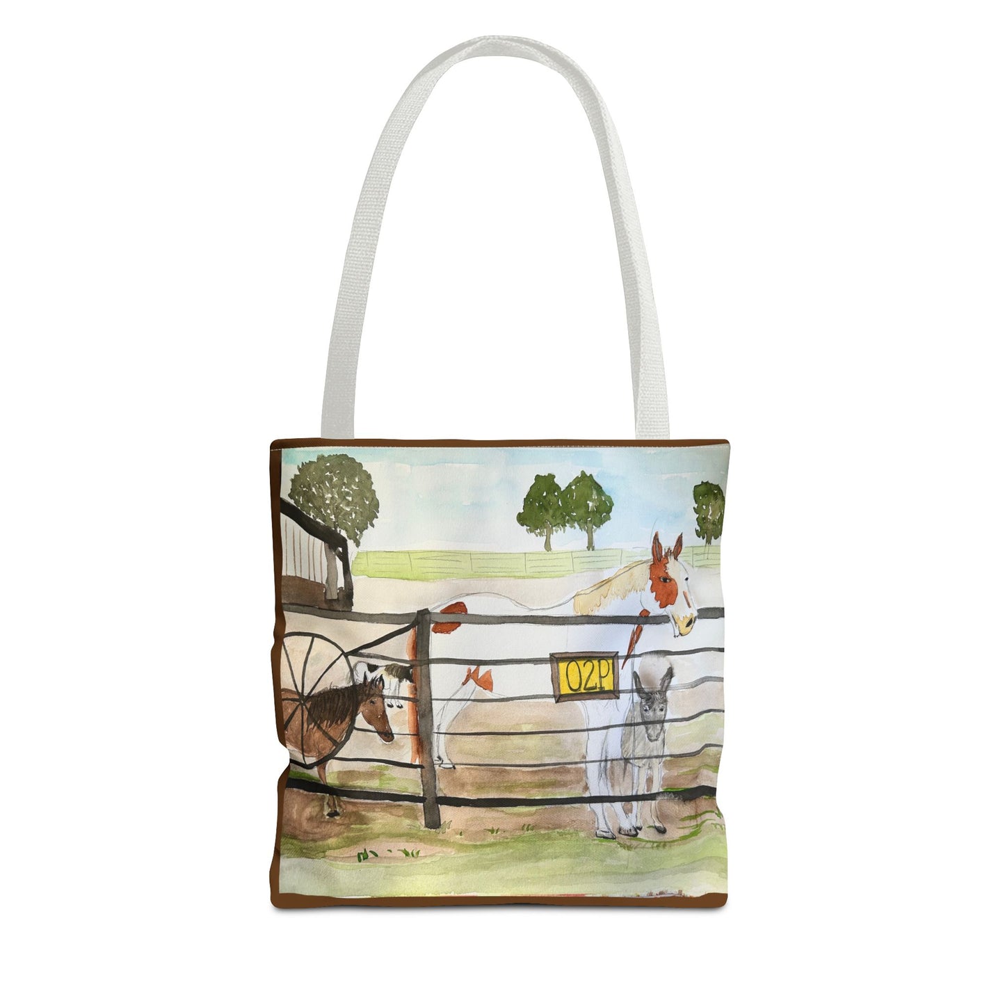 "Out 2 Pasture" Rescue Animal Ranch Tote Bag & Stable Scene Design