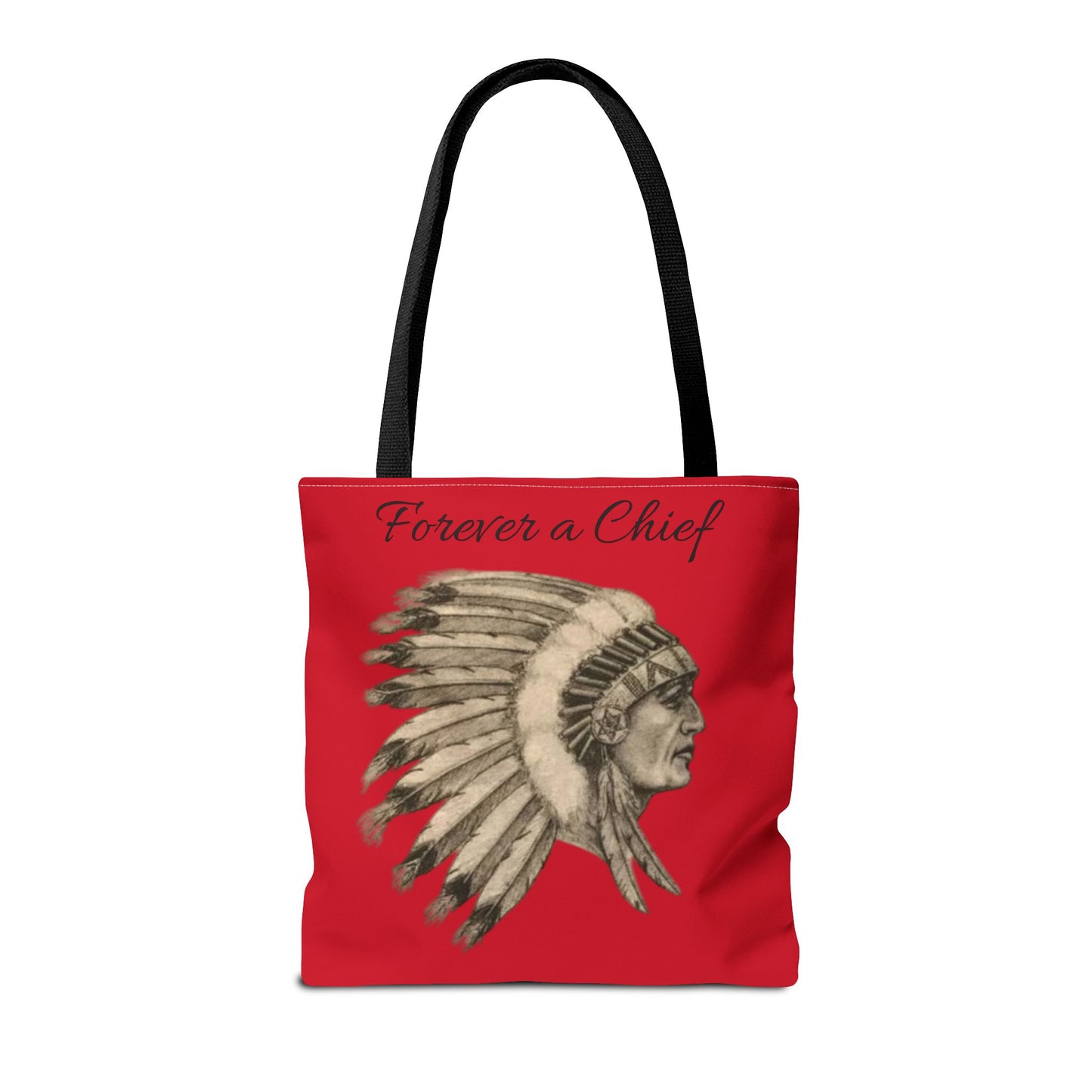 Forever a Chief Tote Bag, School Spirit Bag, Red Tote for Students, Eco-Friendly Shopping Bag, College Travel Tote