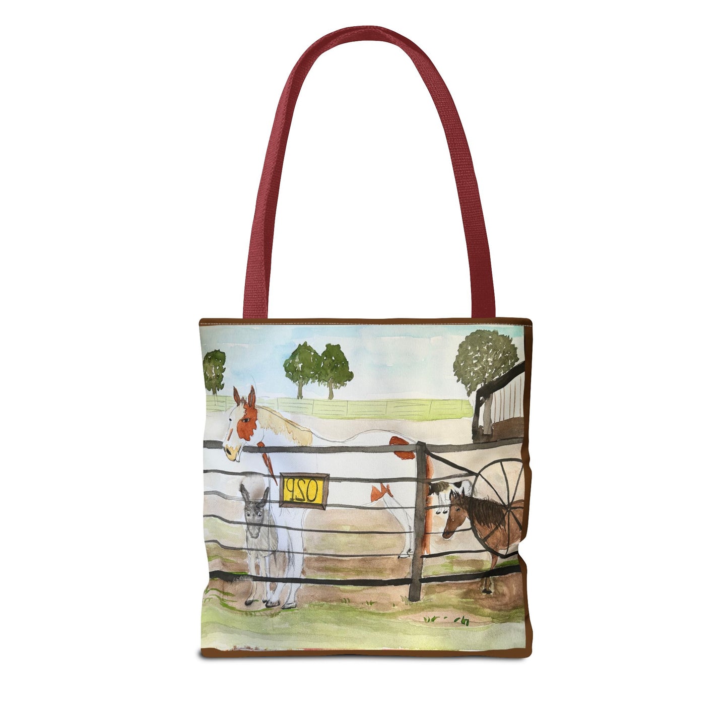 "Out 2 Pasture" Rescue Animal Ranch Tote Bag & Stable Scene Design