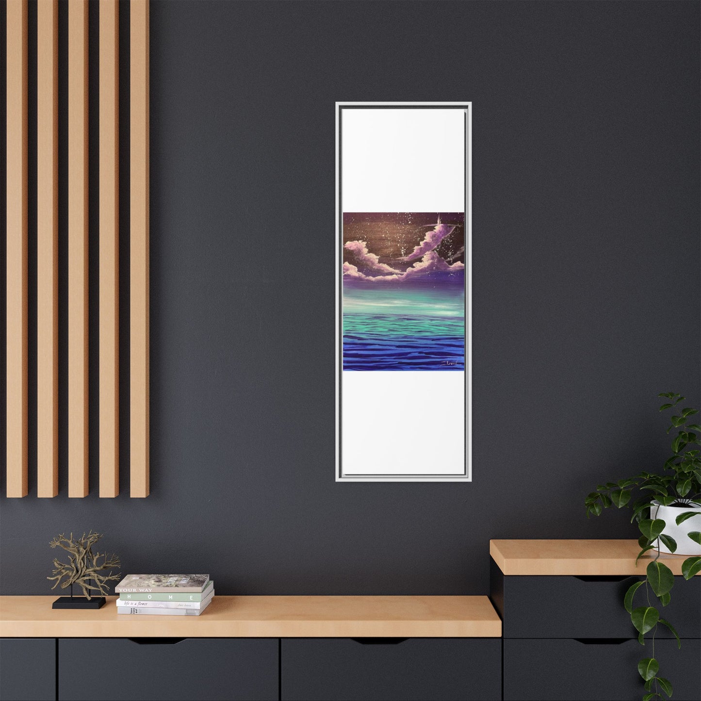 Night Sky Matte Canvas, Framed (Multi-color)