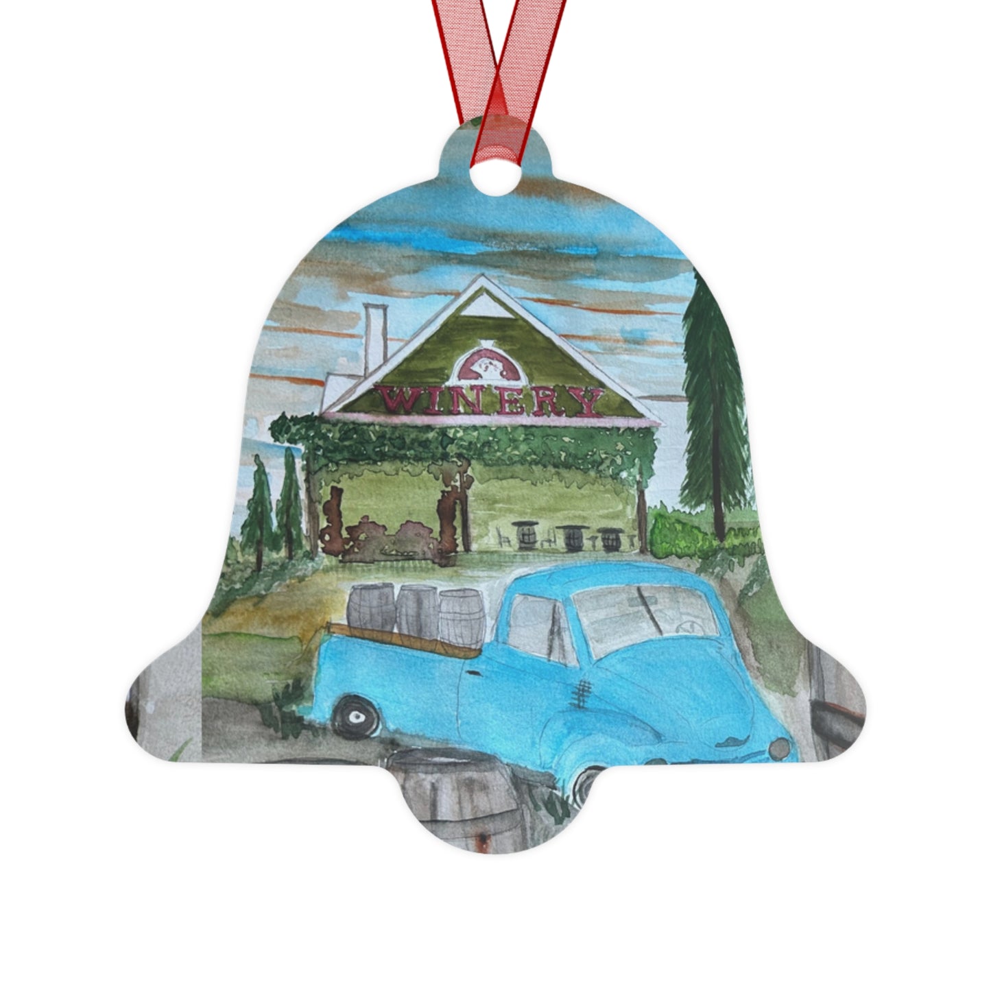 "Sumner Crest Winery" 25th Annual Grape Stomp's Charming Metal Ornaments for Wine Lovers, Personalized Holiday Decor, Unique Gift for Christmas, Rustic Home Decor, Winery Gifts