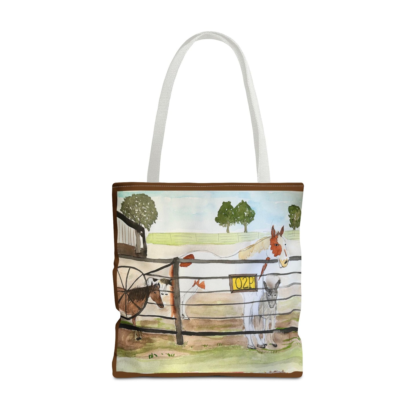 "Out 2 Pasture" Rescue Animal Ranch Tote Bag & Stable Scene Design