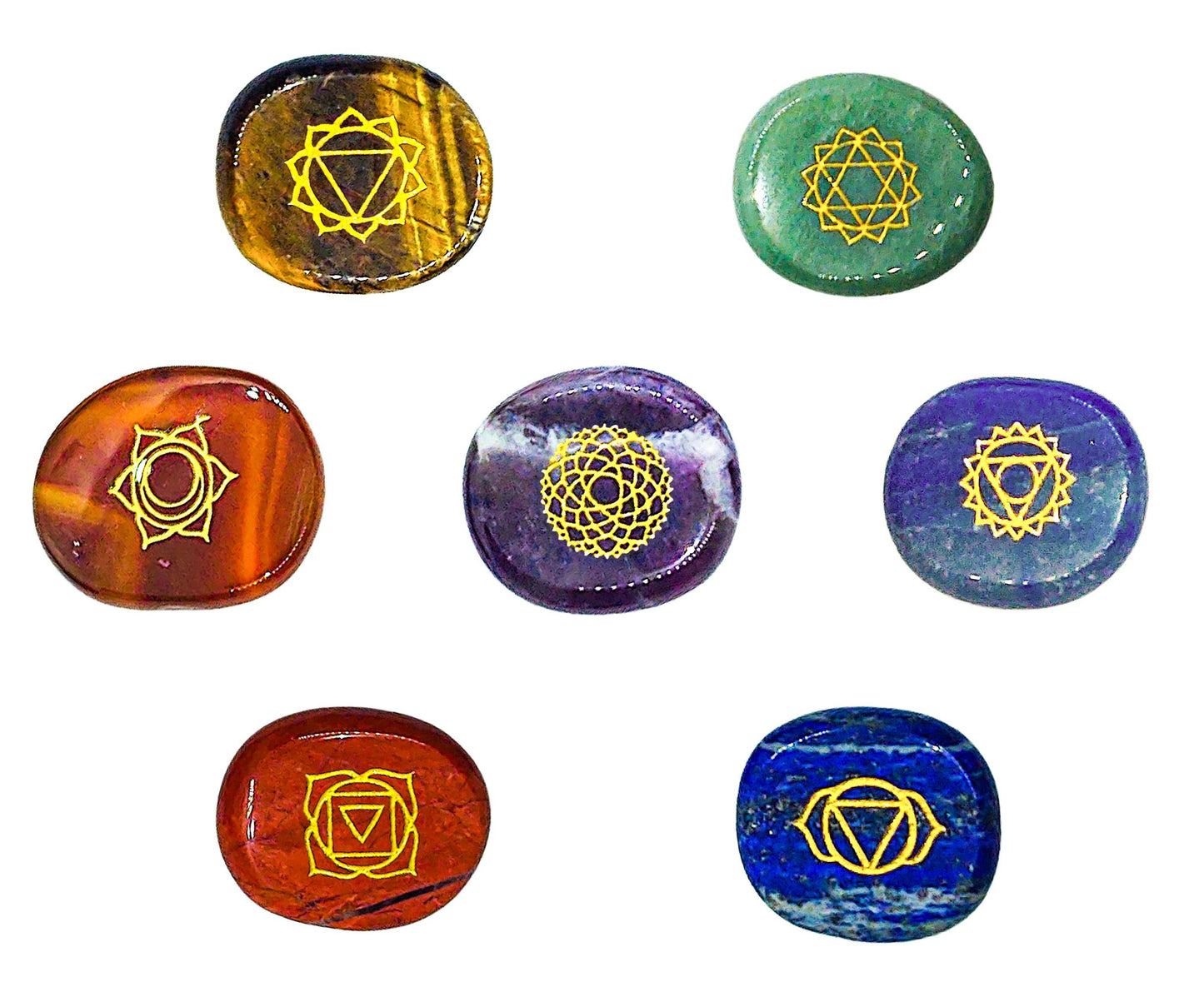Chakra Healing Altar & Meditation Kit - 7 Chakra Sets: Engraved Symbols Stones, Healing Cards, Essential Oil Blends, Scented Candles, Selenite Crystal
