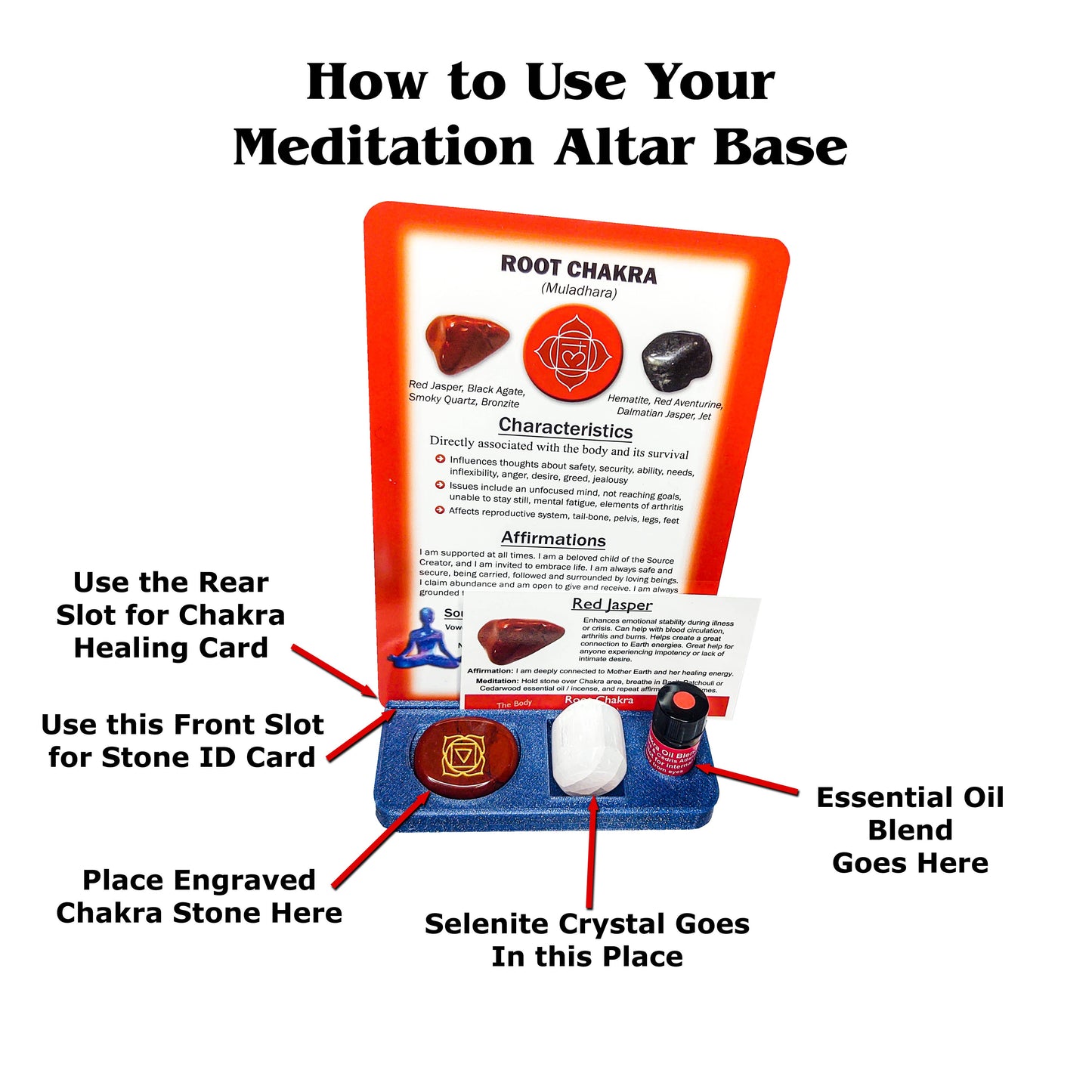 Chakra Healing Altar & Meditation Kit - 7 Chakra Sets: Engraved Symbols Stones, Healing Cards, Essential Oil Blends, Scented Candles, Selenite Crystal