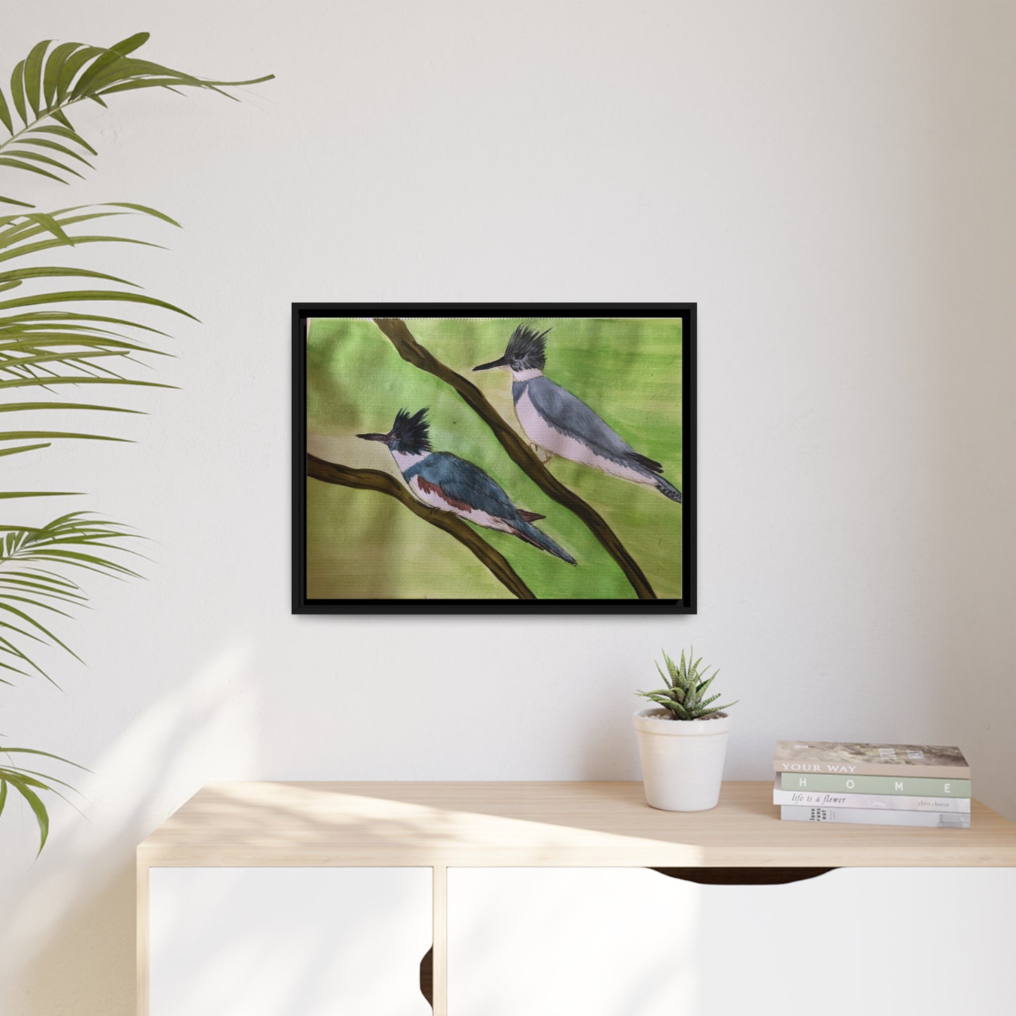 Belted King Fisher Matte Canvas, Black Frame