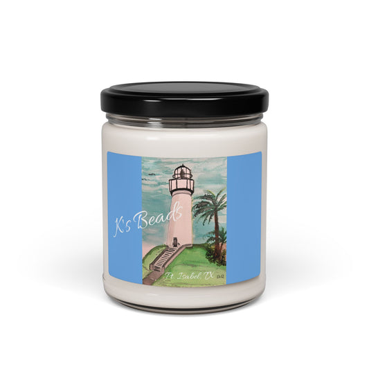 K's Beads - Port Isabel Lighthouse Breeze Scented Soy Candle — 9oz Coastal Home Fragrance