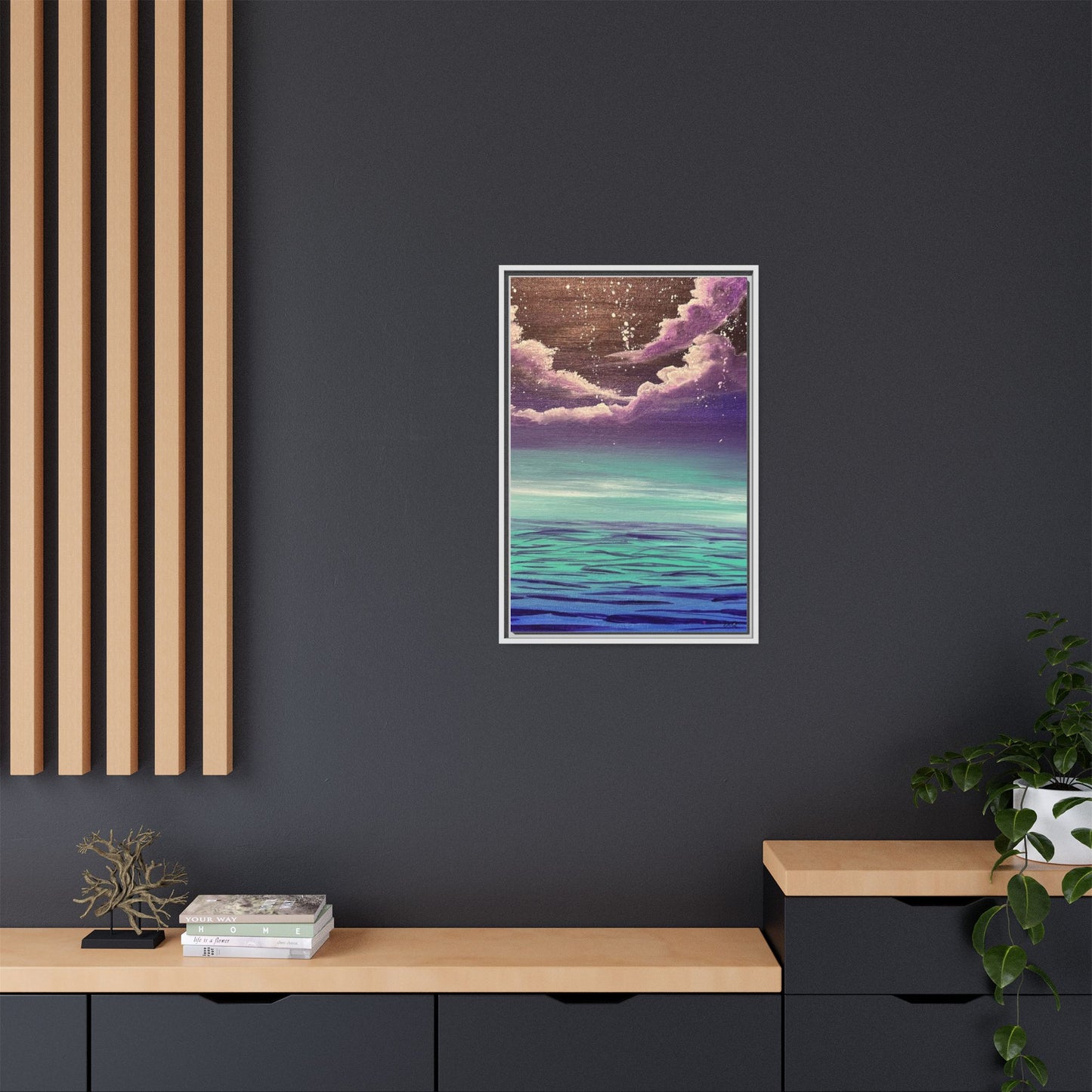 Night Sky Matte Canvas, Framed (Multi-color)