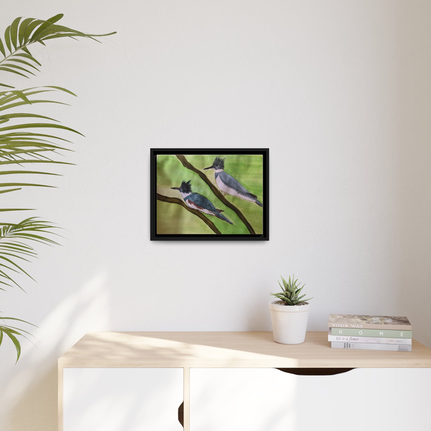 Belted King Fisher Matte Canvas, Black Frame