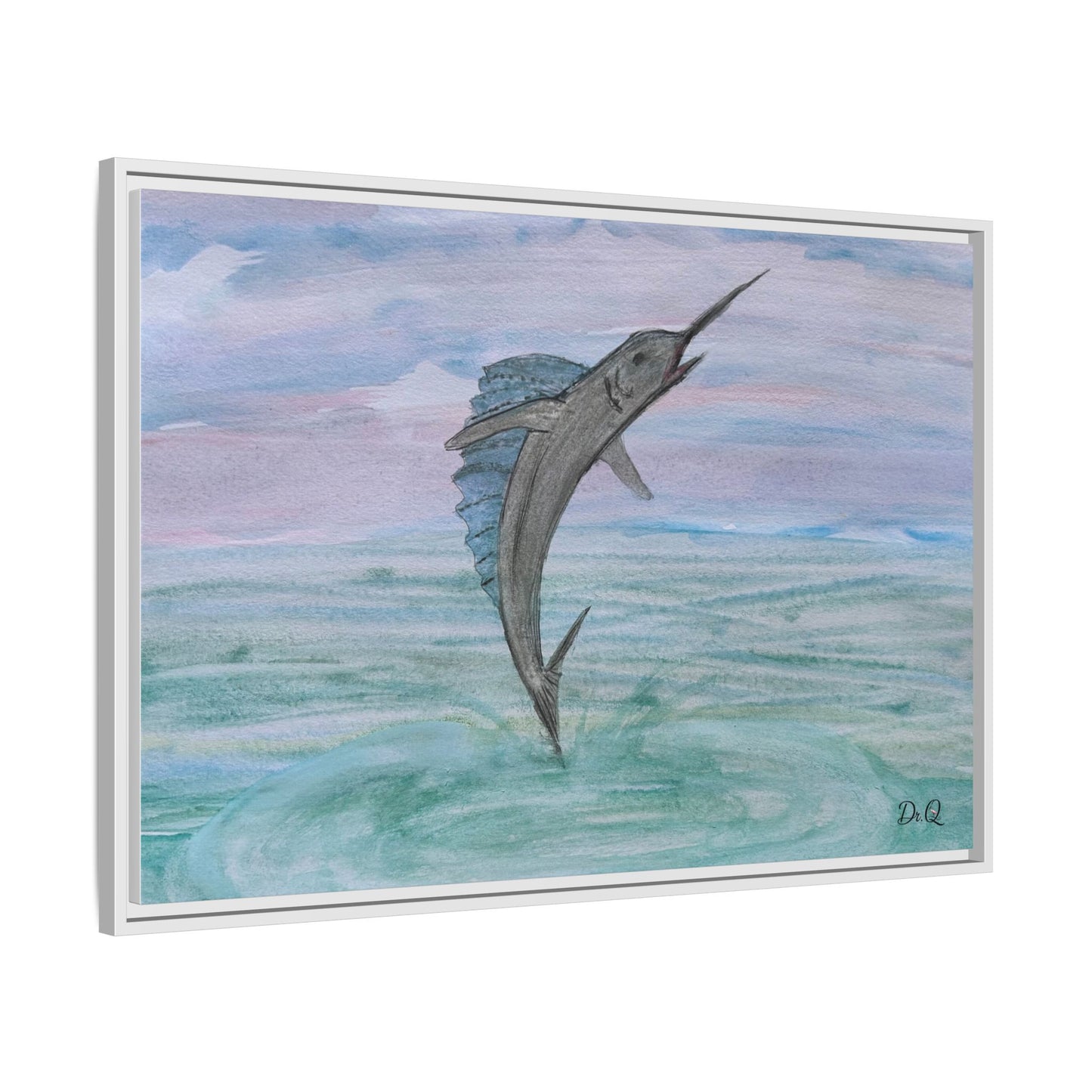 Leaping Marlin Seascape Wall Art