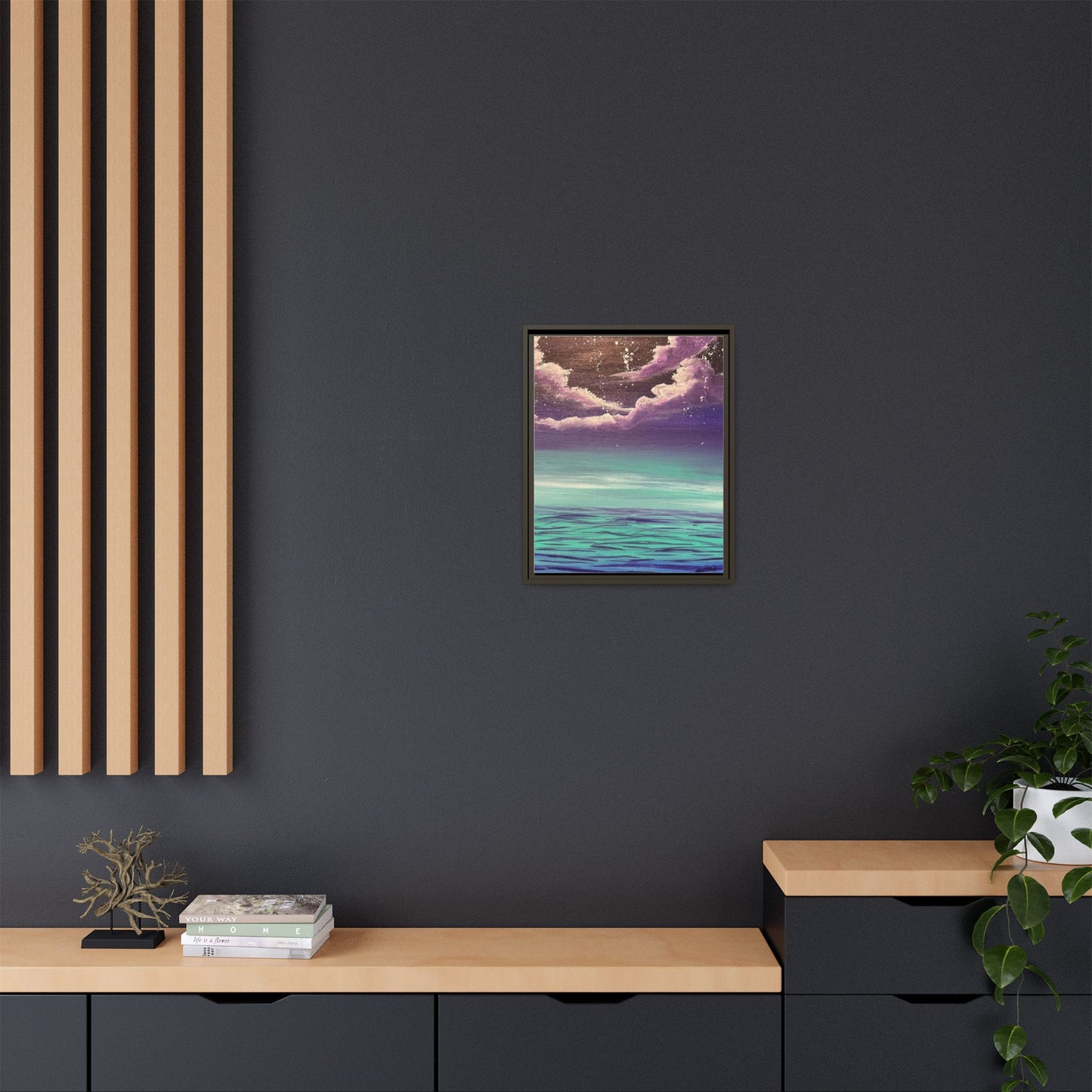 Night Sky Matte Canvas, Framed (Multi-color)