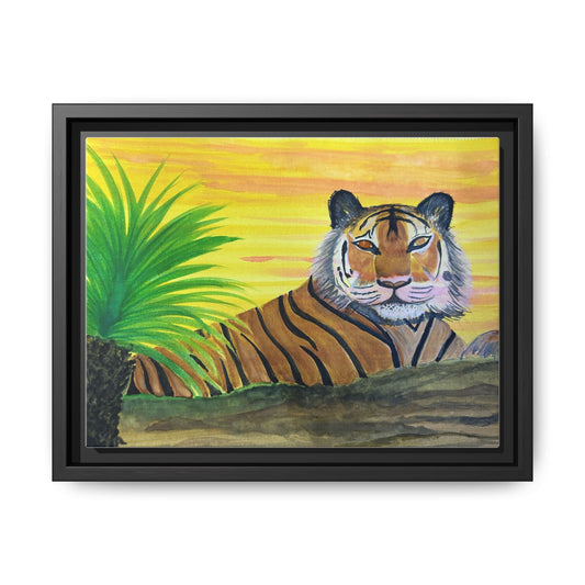 Tiger Matte Canvas, Framed (Multi-color)