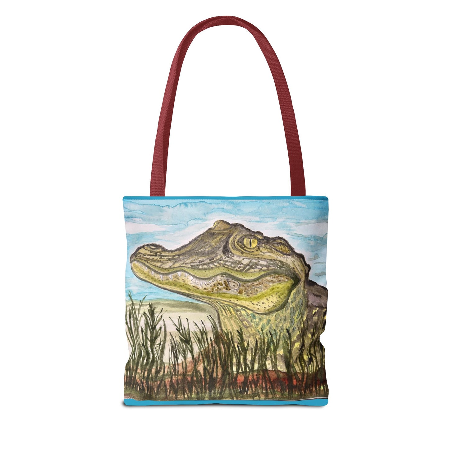 Texas Gator "Big Padre" Alligator Marsh Tote Bag — Wildlife Art Canvas Beach & Market Tote
