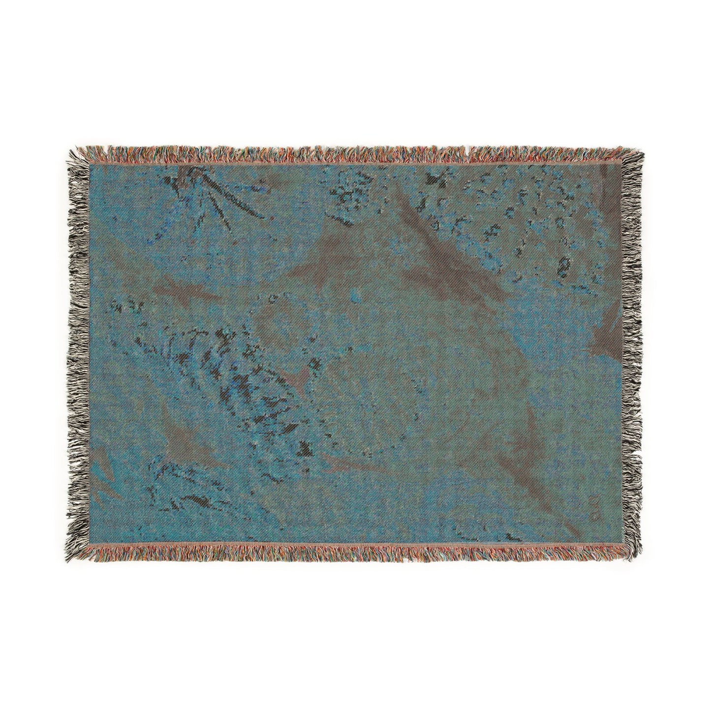 Floral Burst Woven Blanket — Cozy Abstract Swirl Throw by Dr. Q