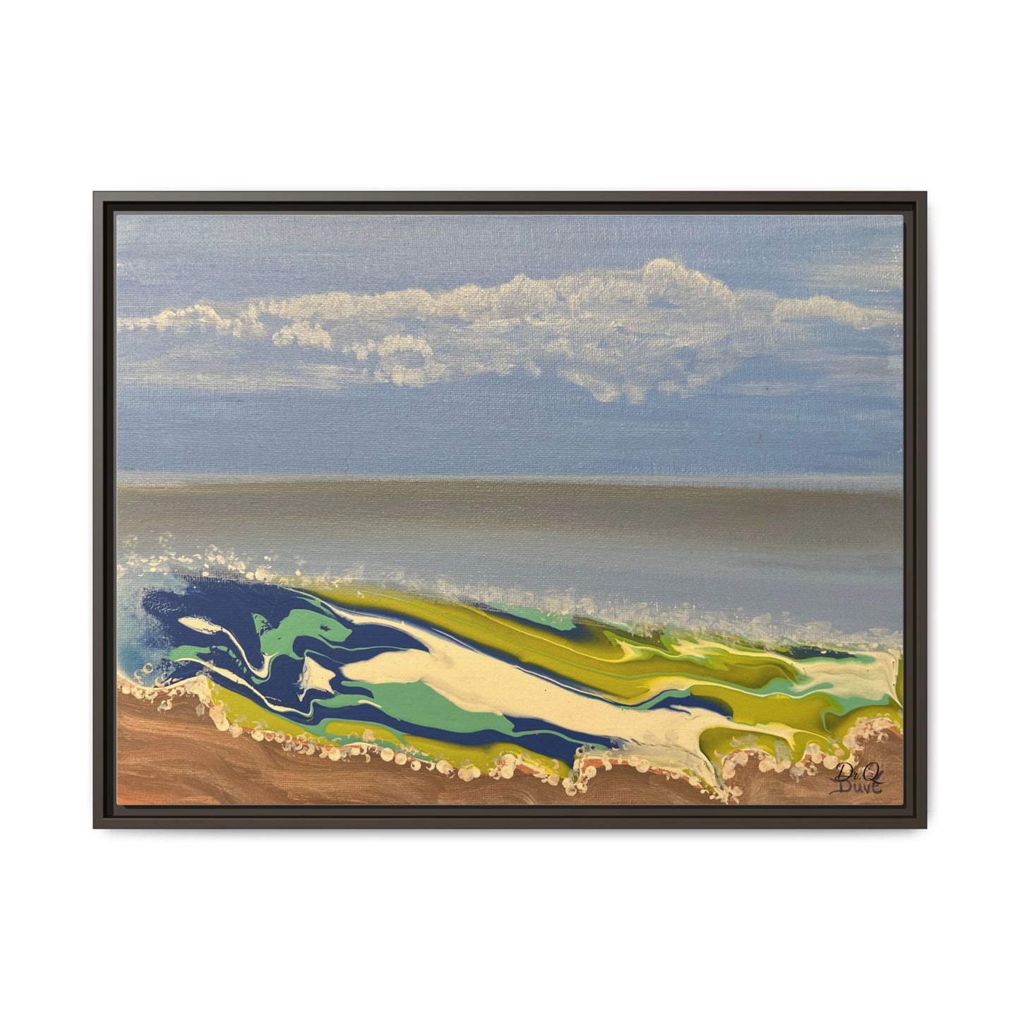 Sea Wash Matte Canvas, Framed (Multi-color)