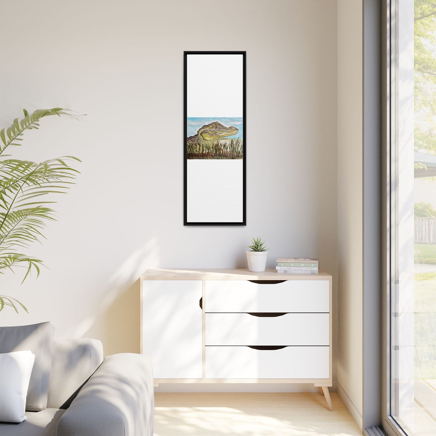 Texas Gator "Big Padre" Alligator Wall Art — Framed Matte Canvas Print