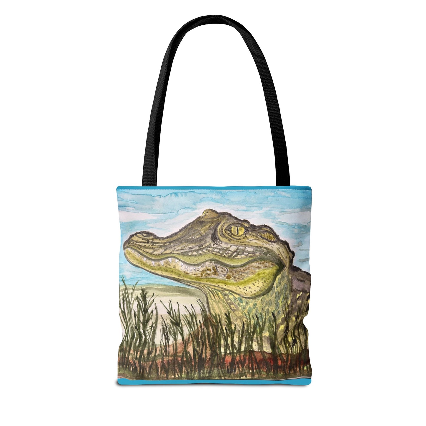 Texas Gator "Big Padre" Alligator Marsh Tote Bag — Wildlife Art Canvas Beach & Market Tote