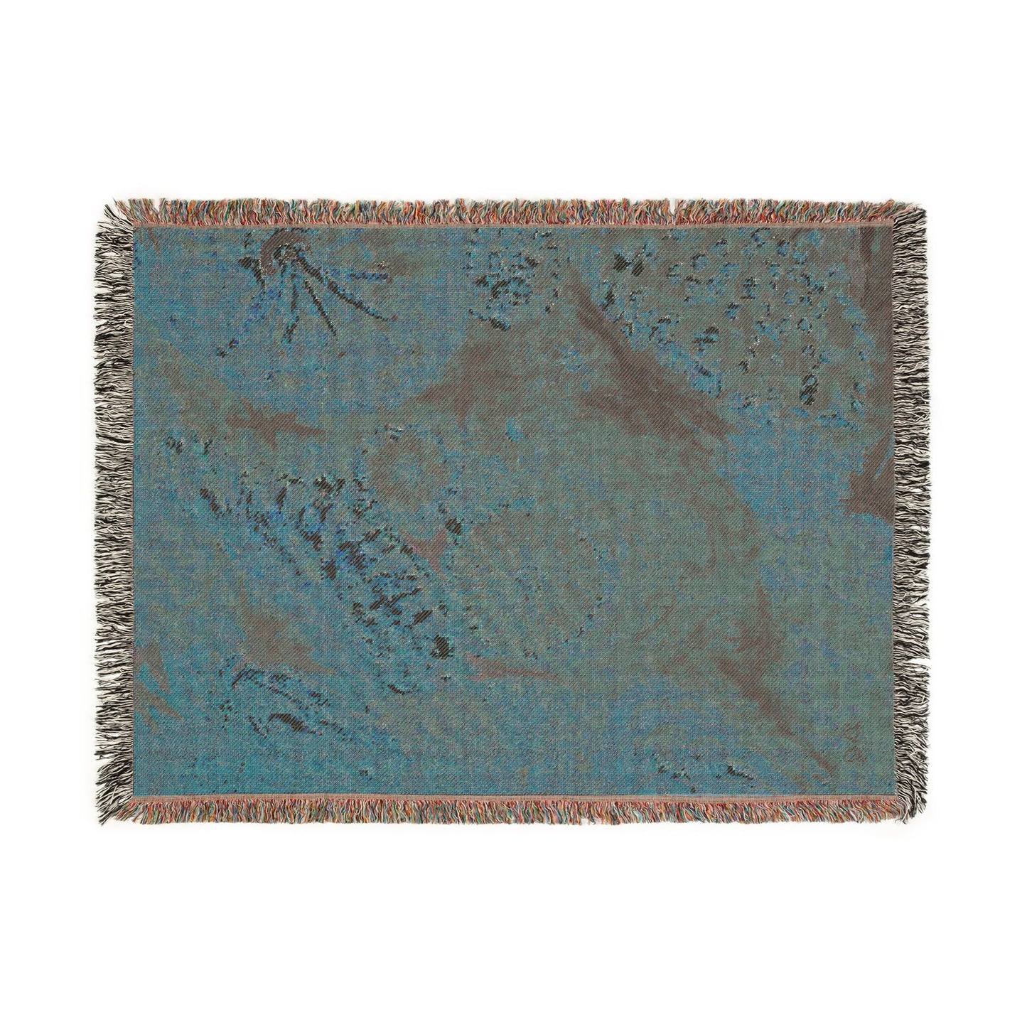 Floral Burst Woven Blanket — Cozy Abstract Swirl Throw by Dr. Q