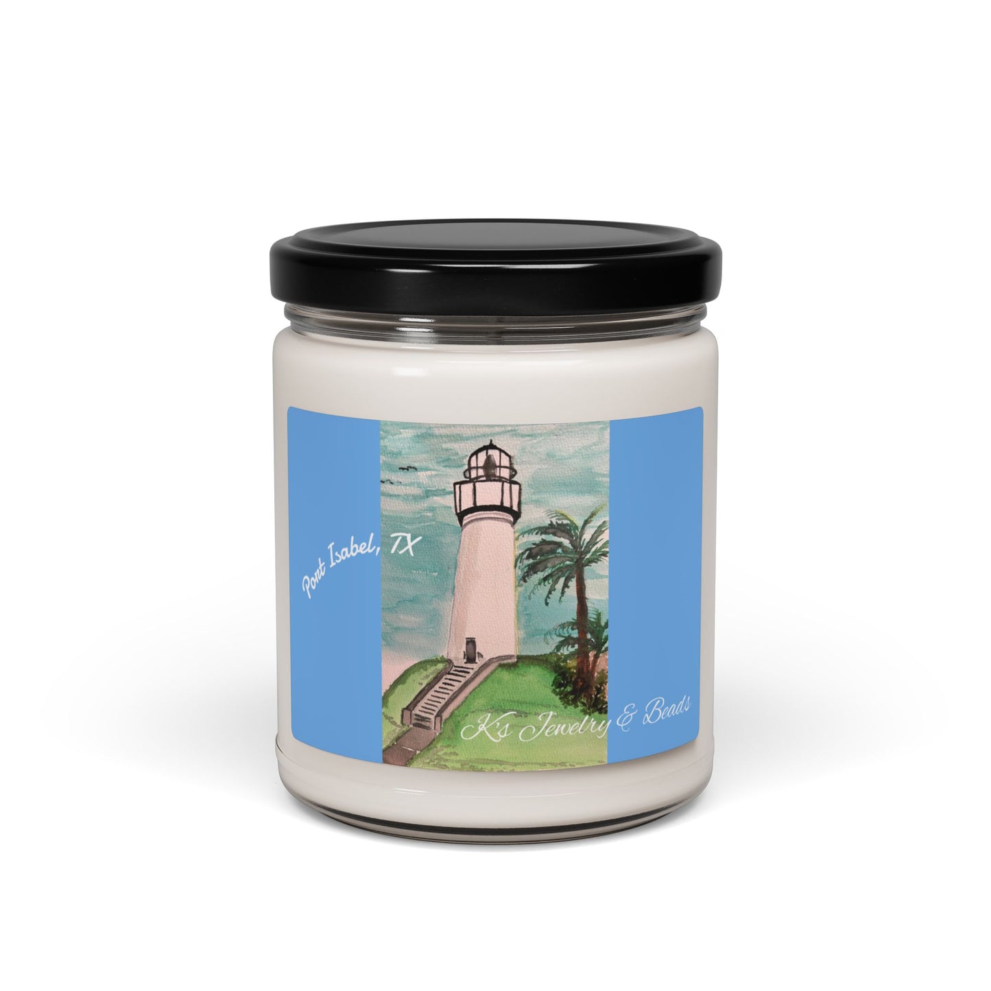 K's Jewelry & Beads Port Isabel Lighthouse Breeze Scented Soy Candle — 9oz Coastal Home Fragrance
