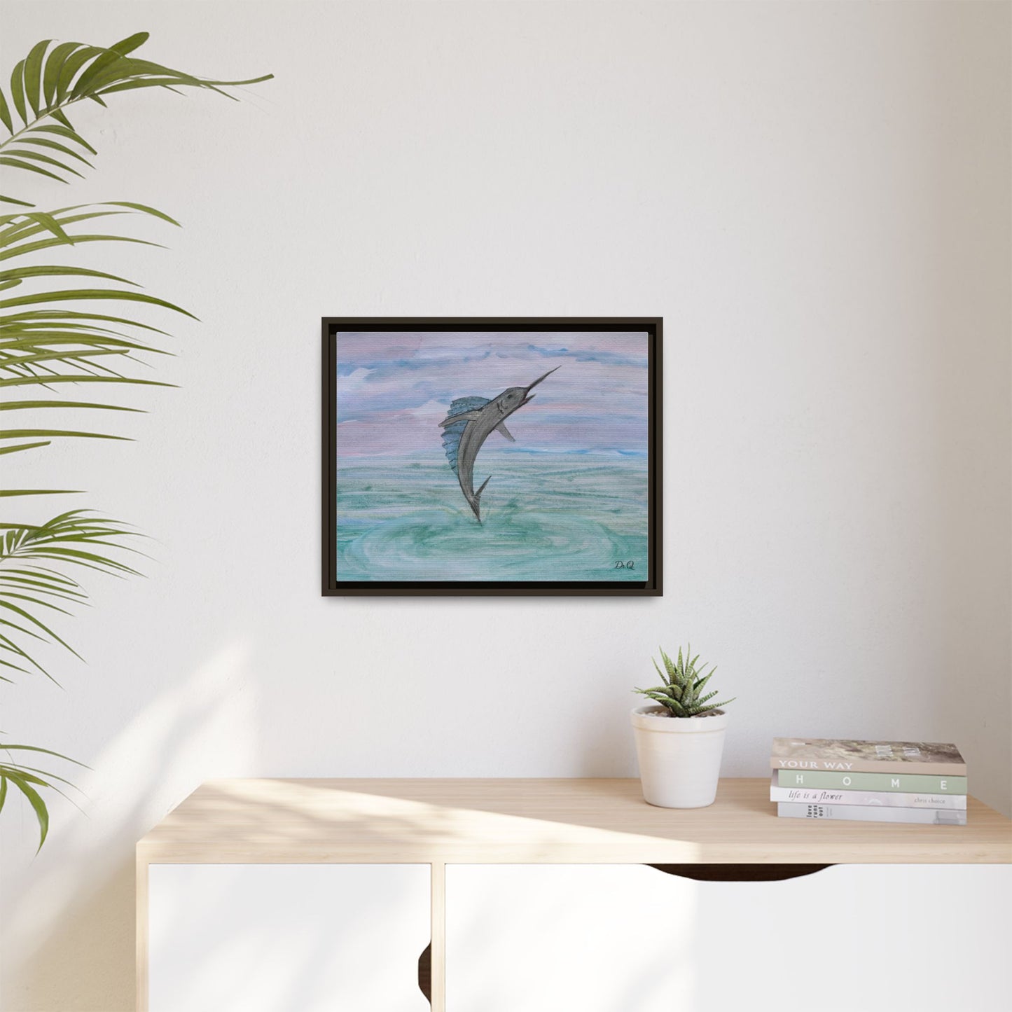 Leaping Marlin Seascape Wall Art
