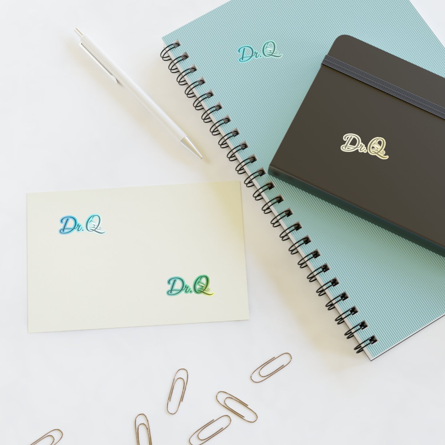 Dr. Q Decorative Sticker Sheet — Elegant Monogram Planner & Label Stickers