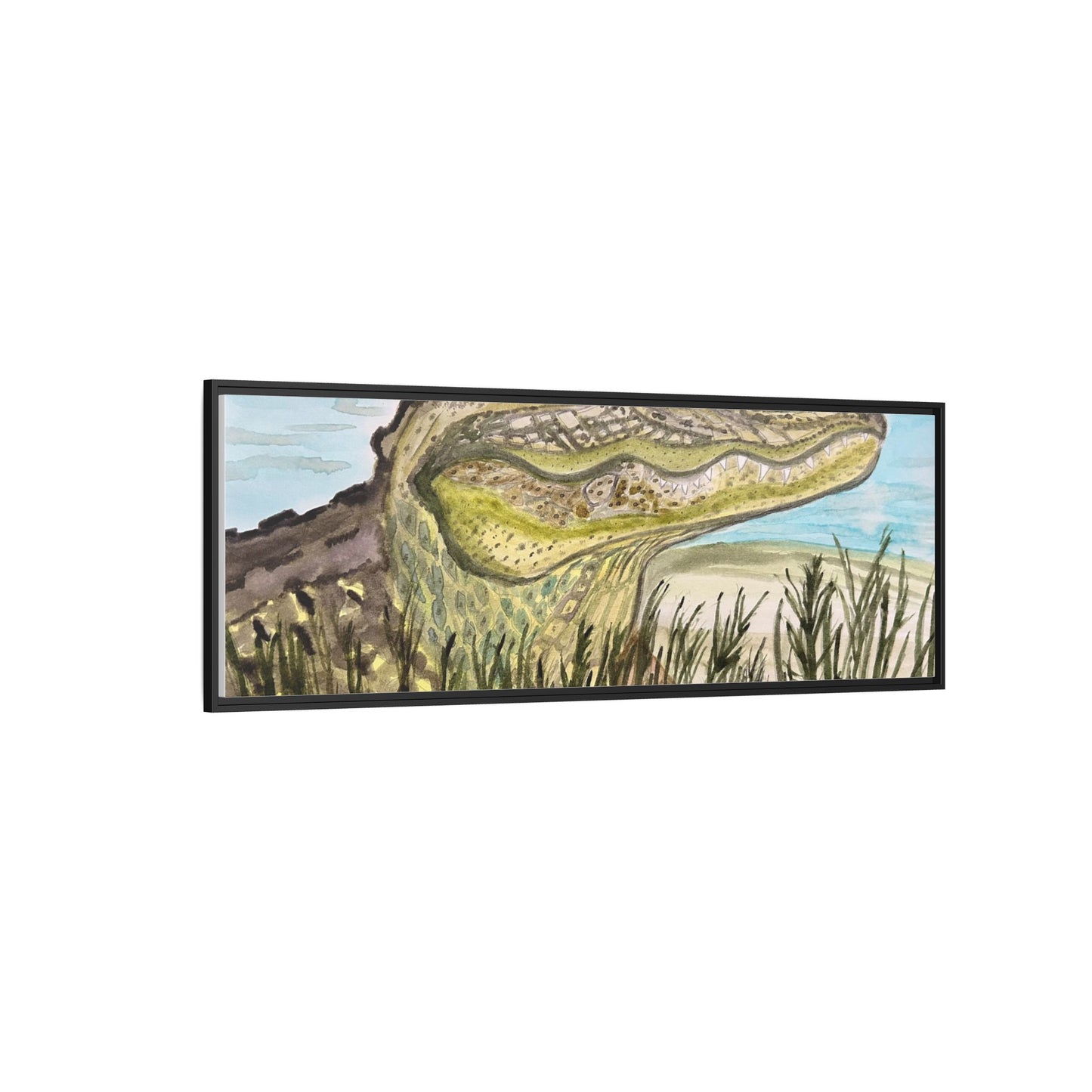 Texas Gator "Big Padre" Alligator Wall Art — Framed Matte Canvas Print