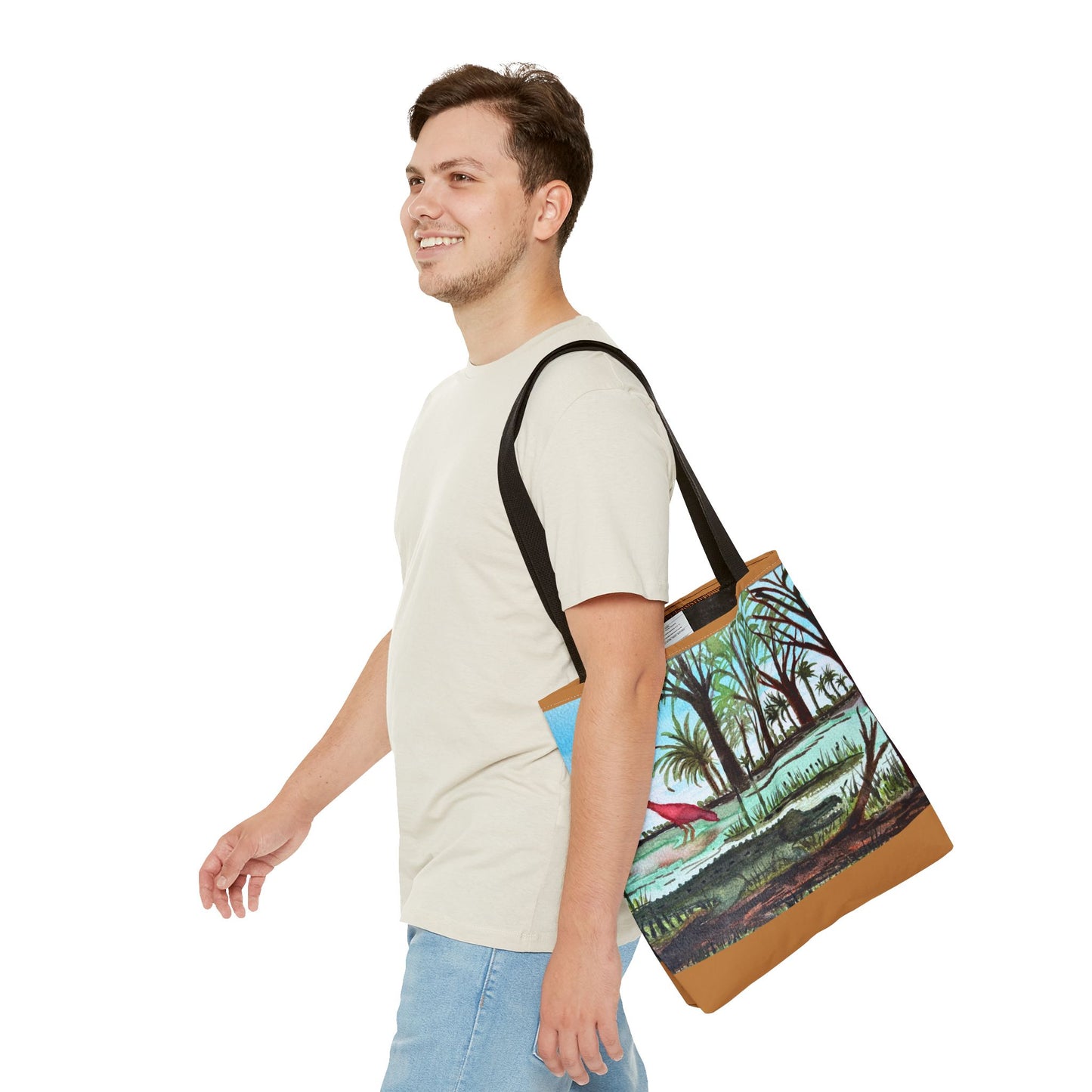 Texas Gator & Roseate Spoonbill Tote Bag — Bold All-Over Print