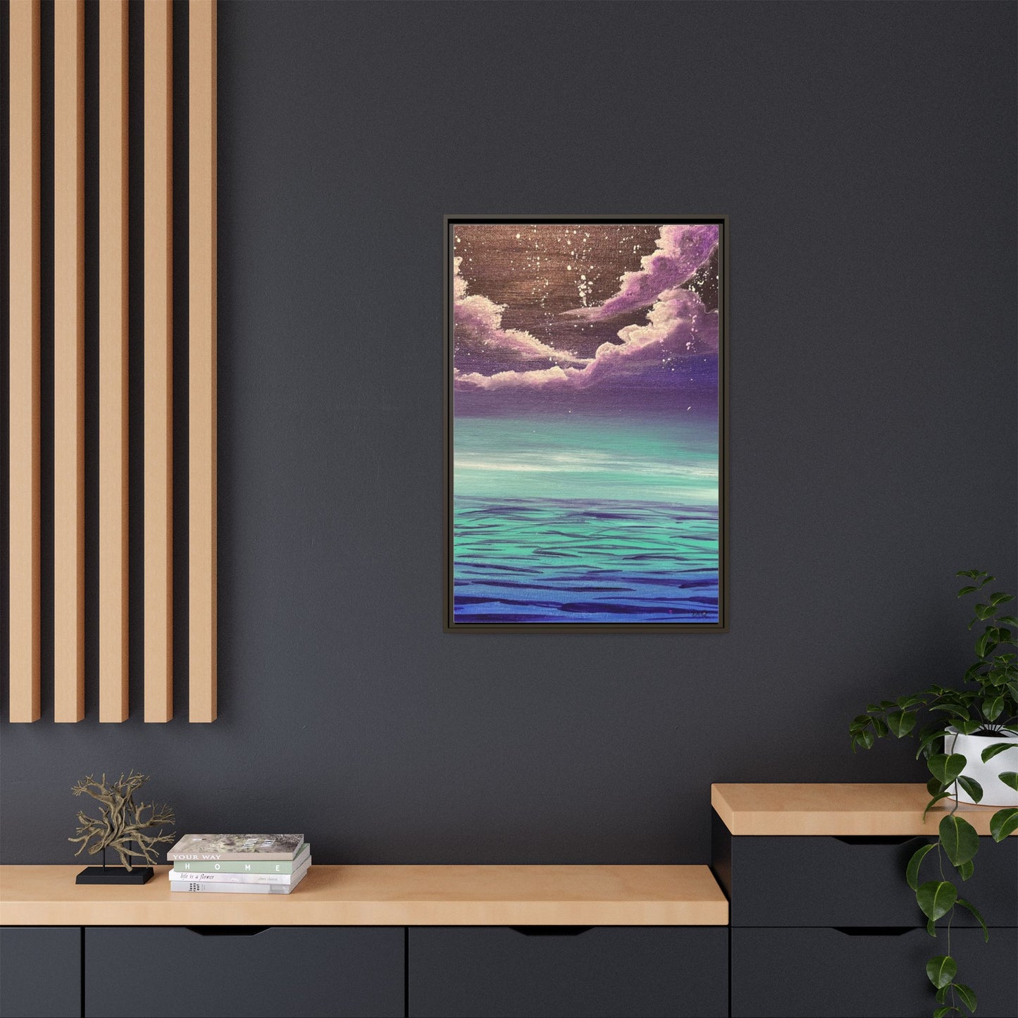 Night Sky Matte Canvas, Framed (Multi-color)