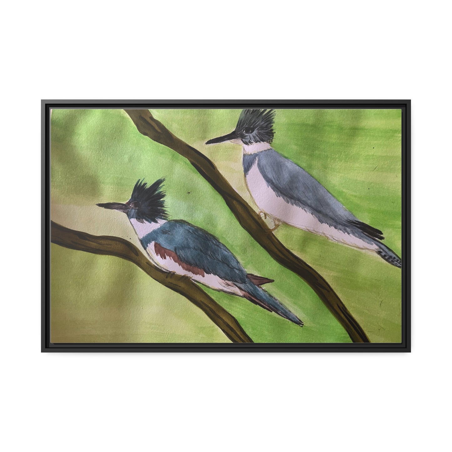 Belted King Fisher Matte Canvas, Black Frame