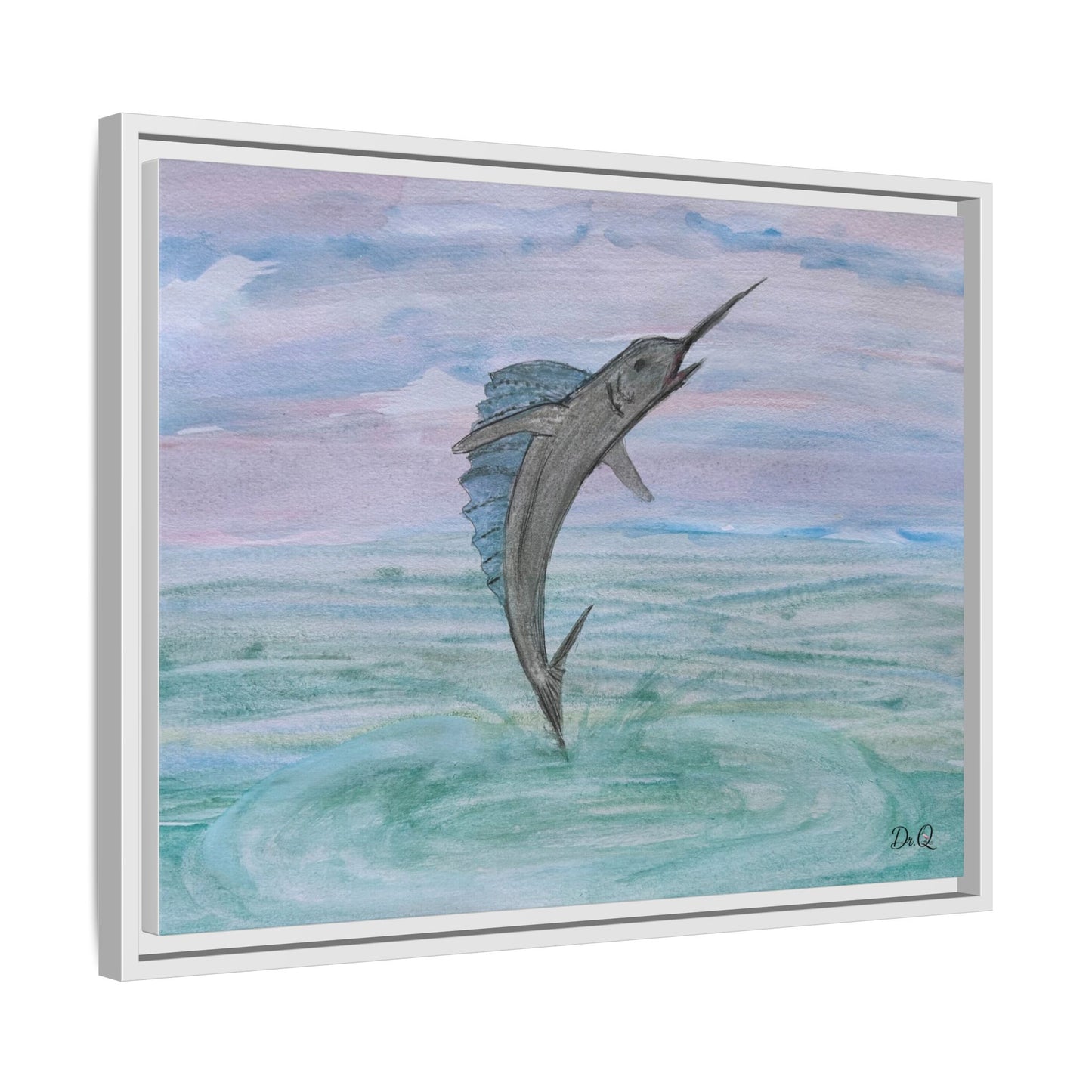Leaping Marlin Seascape Wall Art