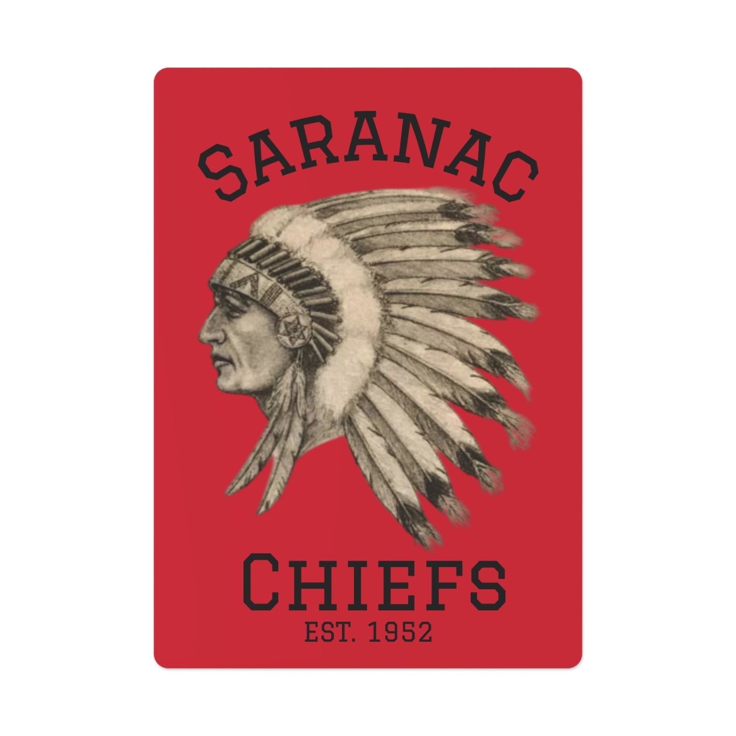 Saranac Chiefs Established in 1952 Poker Playing Cards Set - Vintage Design, Unique Gift for Game Night, Collectible Cards, Card Games, Poker Enthusiasts