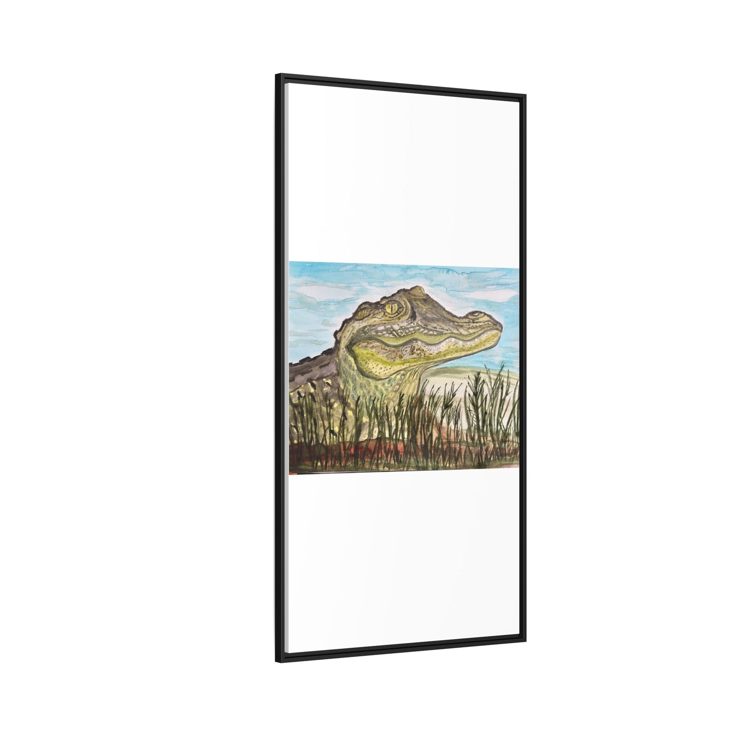 Texas Gator "Big Padre" Alligator Wall Art — Framed Matte Canvas Print