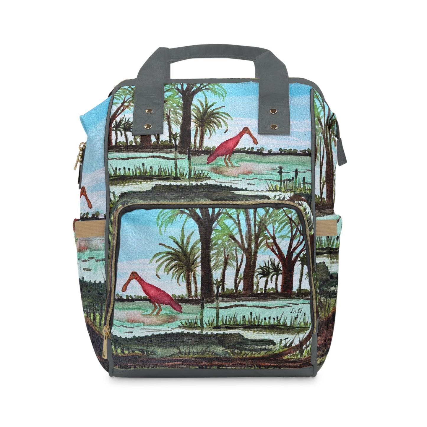 Roseate Spoonbill & Gator - Multifunctional Diaper Backpack