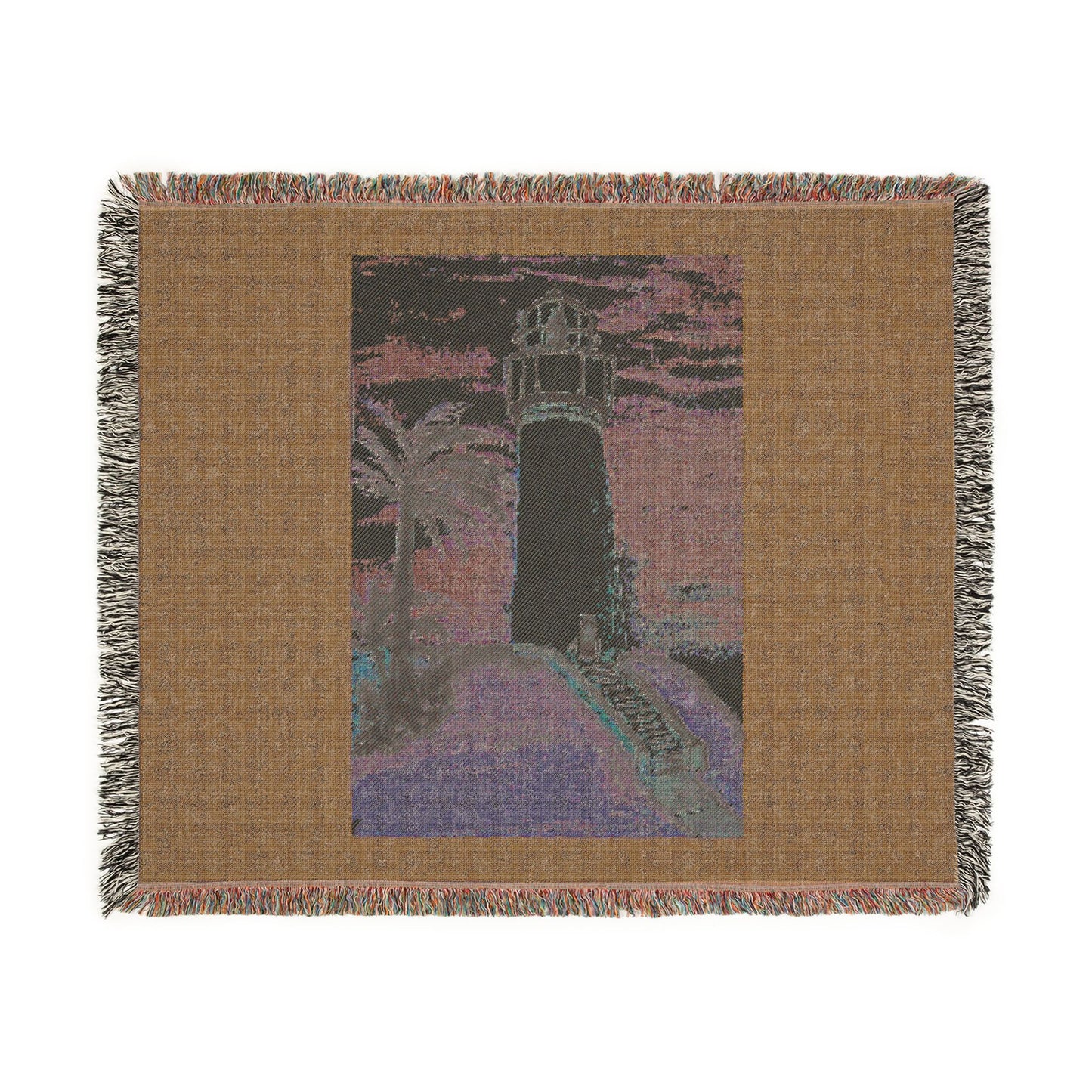 Port Isabel Lighthouse Woven Blanket — "Keep the Lights On" Coastal Throw
