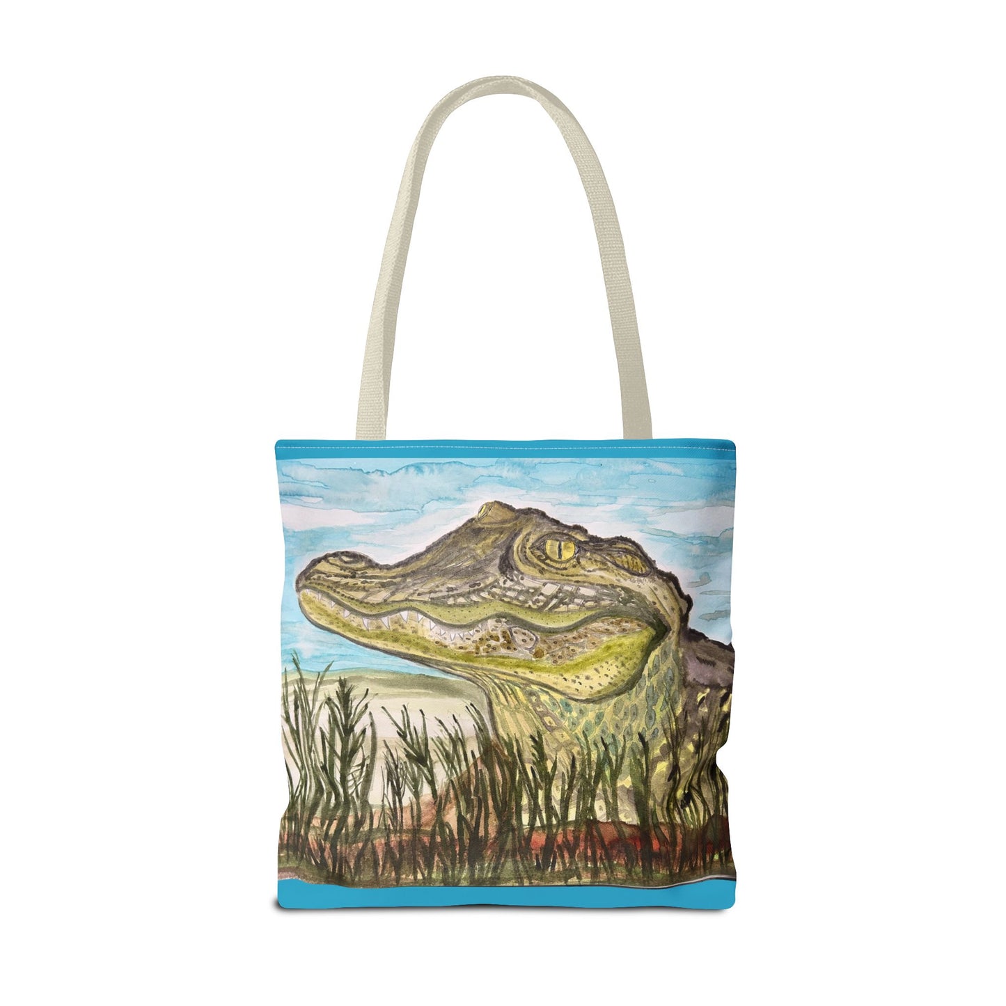Texas Gator "Big Padre" Alligator Marsh Tote Bag — Wildlife Art Canvas Beach & Market Tote