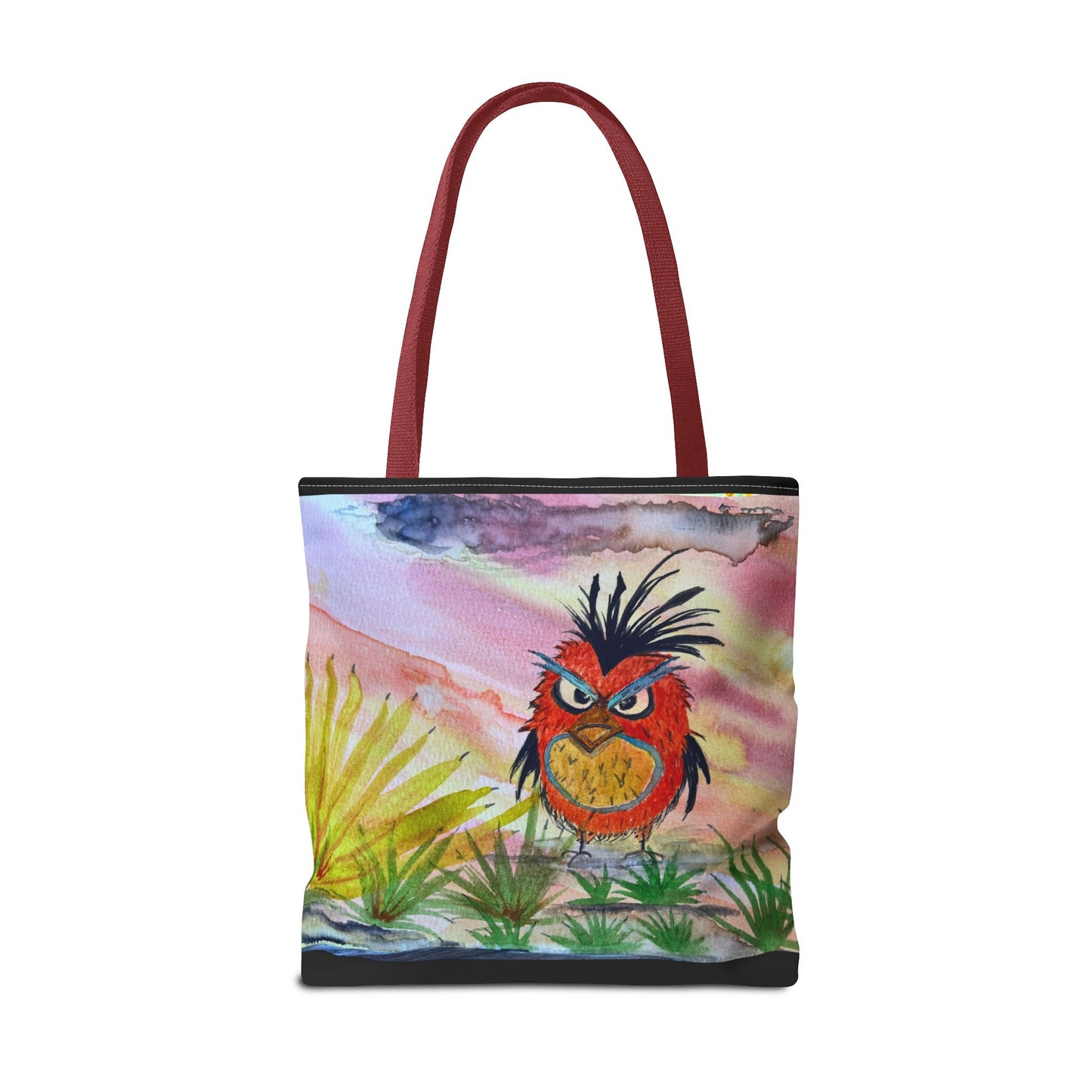 Funky Owl Art Tote Bag, Unique Tote for Shopping, Beach, Gift for Bird Lovers, Cute Eco-Friendly Carryall, Handmade Art Accessory