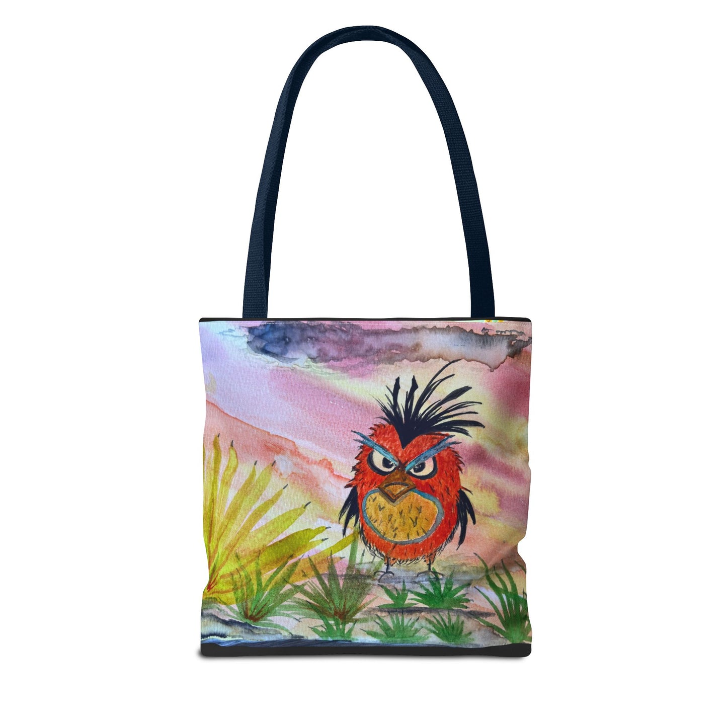 Funky Owl Art Tote Bag, Unique Tote for Shopping, Beach, Gift for Bird Lovers, Cute Eco-Friendly Carryall, Handmade Art Accessory