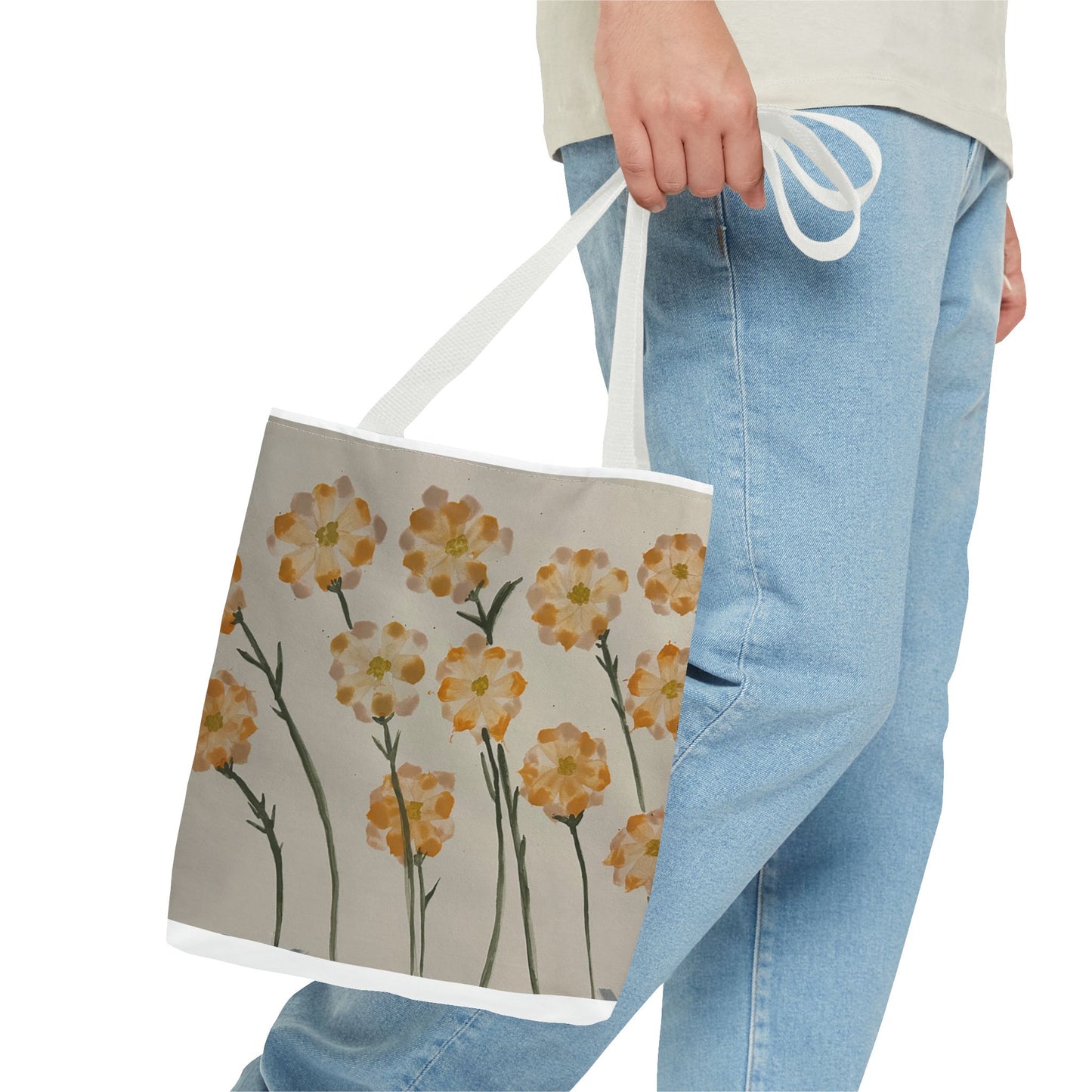 Yellow Orange Flowers Tote Bag (AOP)