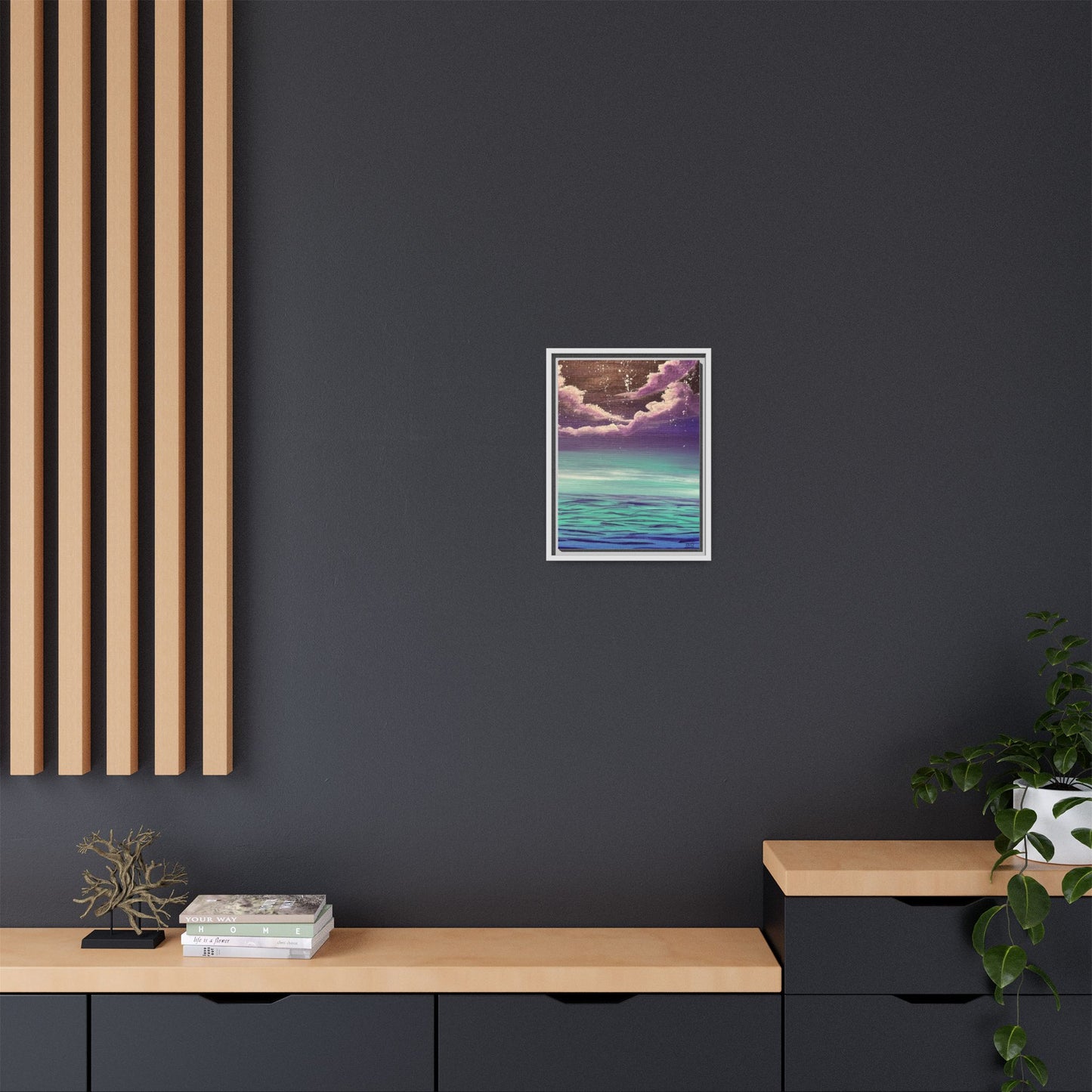 Night Sky Matte Canvas, Framed (Multi-color)