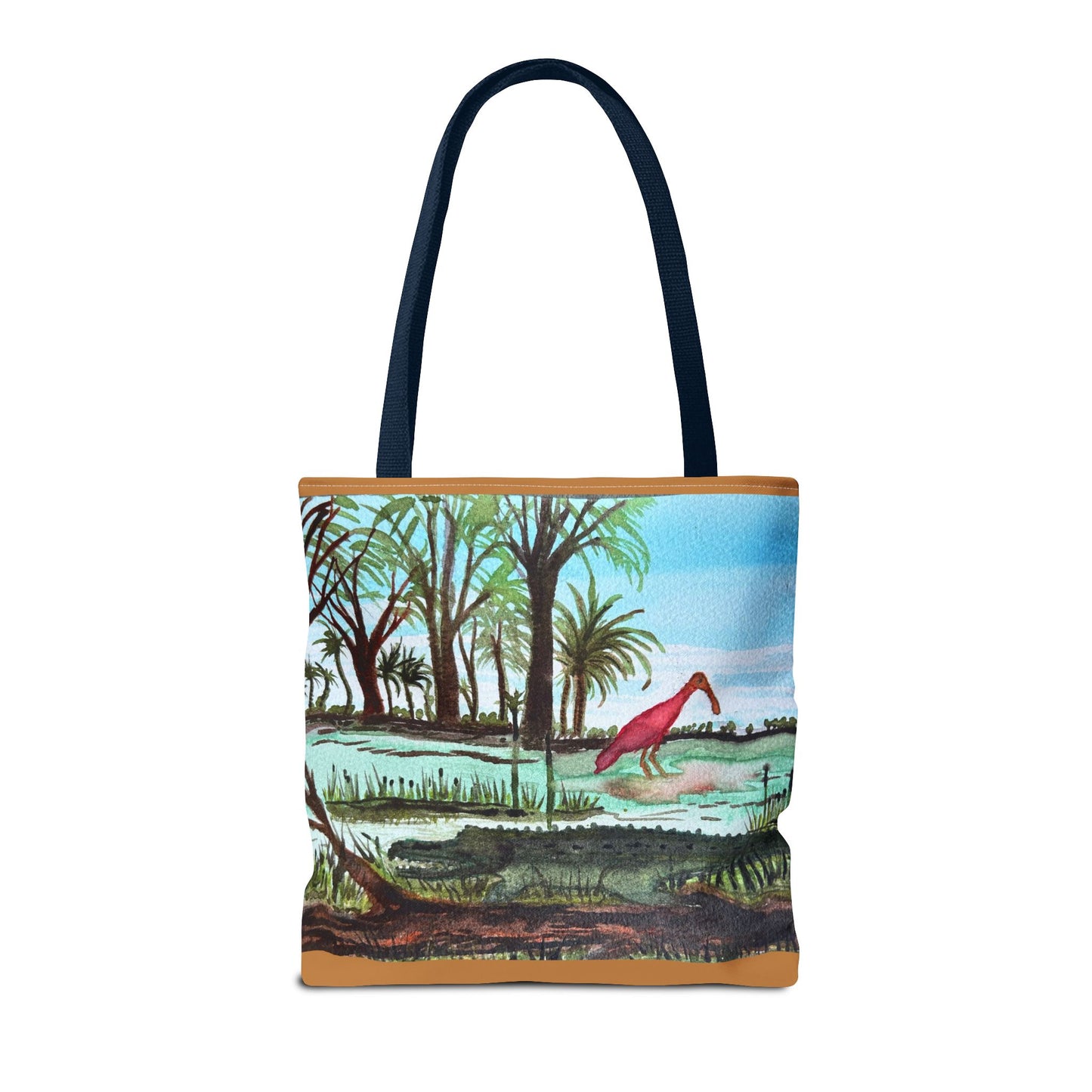 Texas Gator & Roseate Spoonbill Tote Bag — Bold All-Over Print