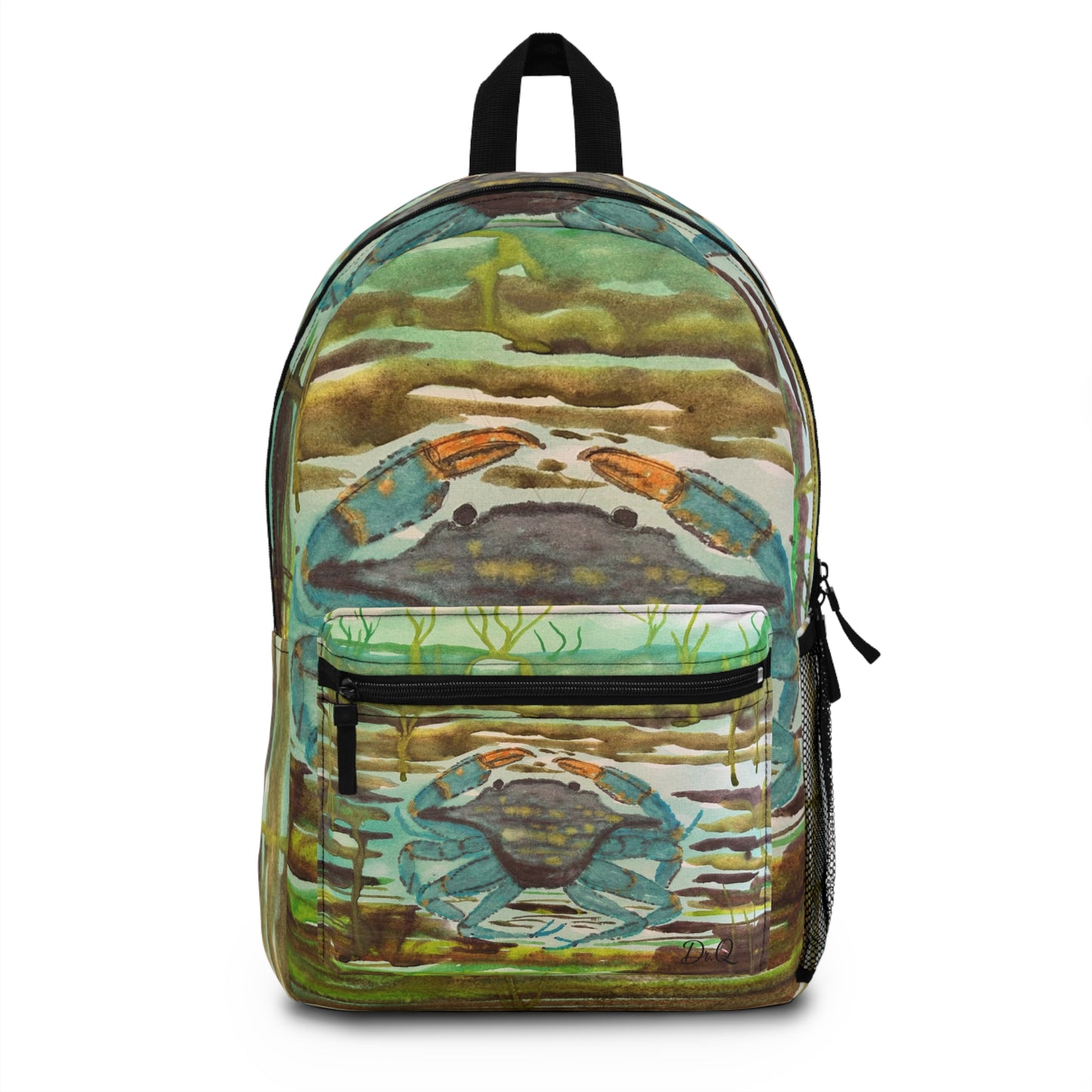 Blue Crab Marshwater Backpack — Coastal Nature Print