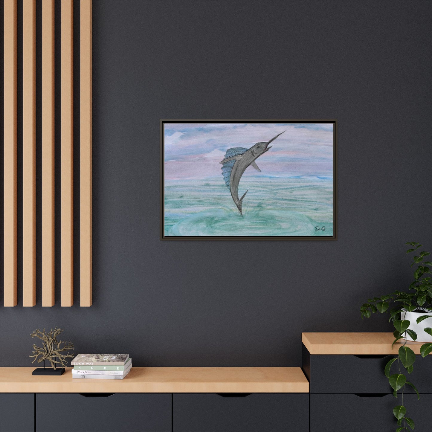 Leaping Marlin Seascape Wall Art